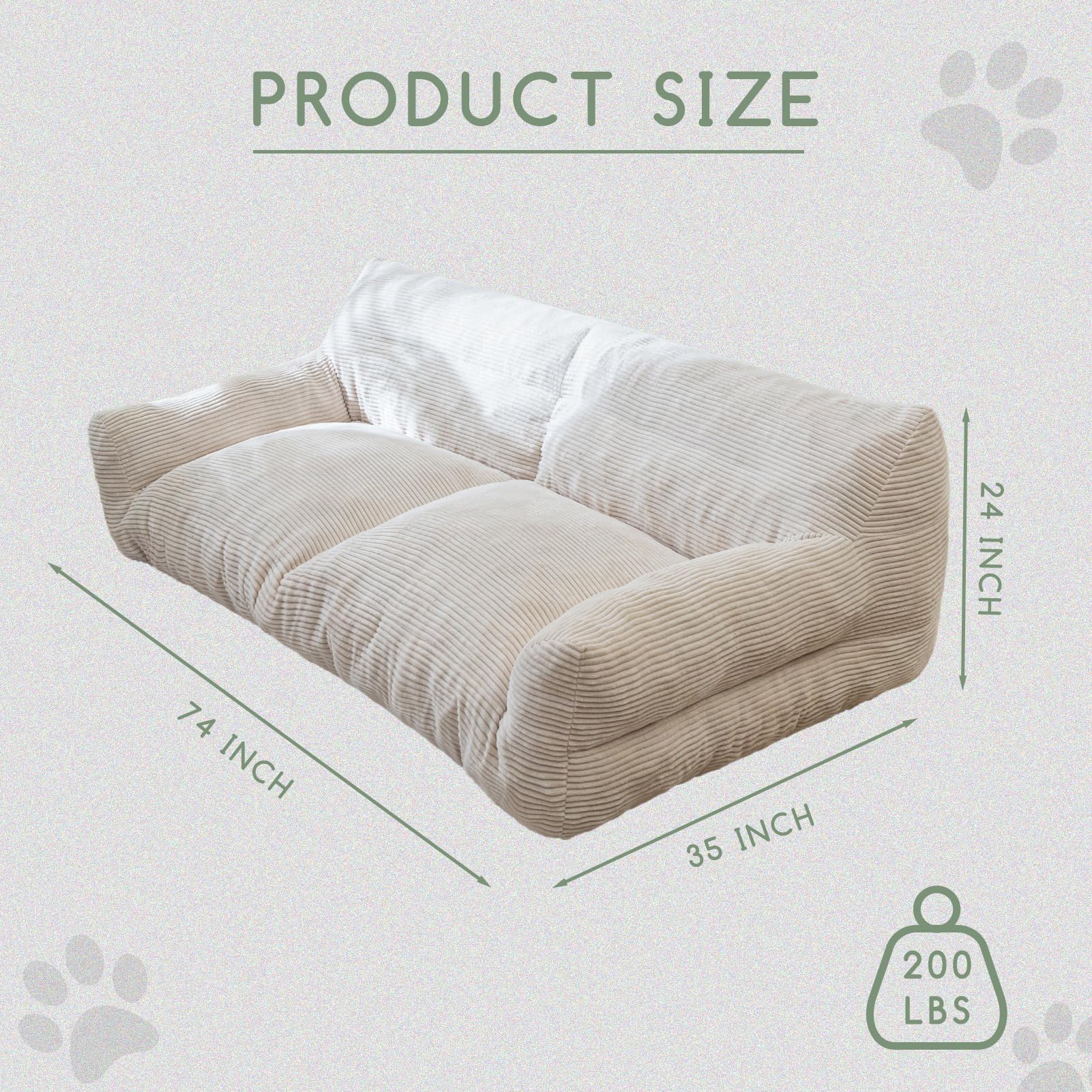 Higogogo Large Human Dog Bed, Giant Dog Sofa Bed, Big Comfy Floor Sofa Couch For Pet Families With Foam Chunk Supportive Mat, Xx