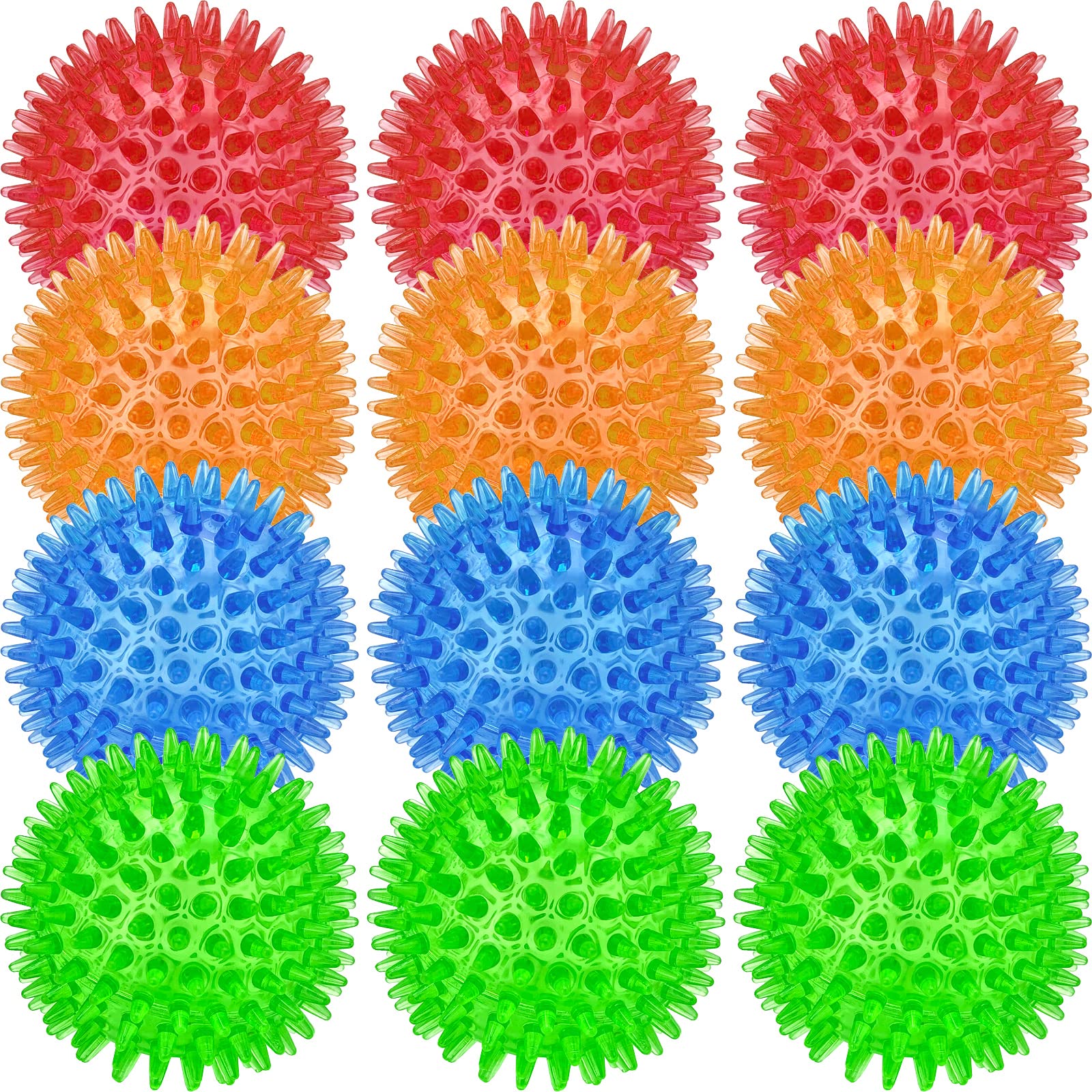 Beieverluck 12 Pack 3.5 Inch Squeaky Dog Toy Balls Spikey Dog Balls Large Dog Chew Toys For Medium Large And Small Dogs For Aggr