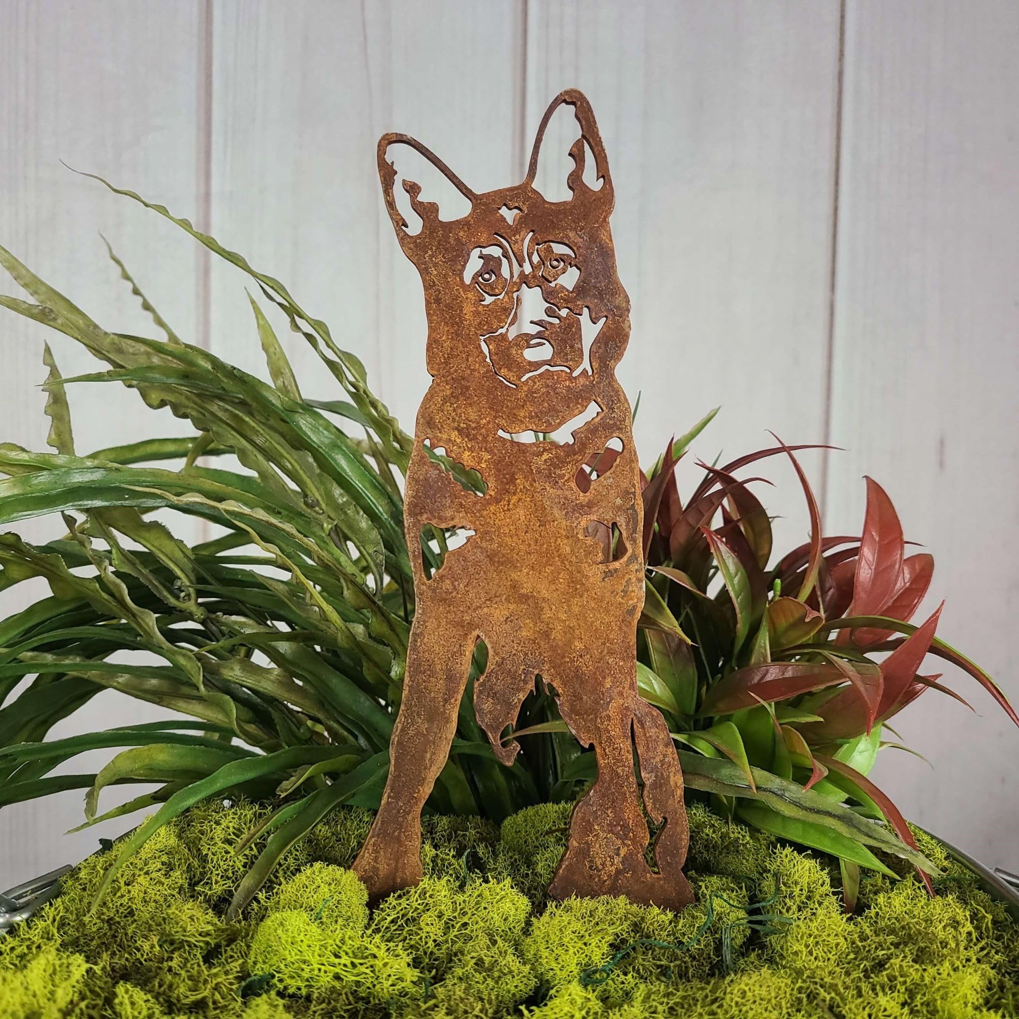My Metal Rescue Corten Steel German Shepherd Dog Silhouette Yard Stake (Small)