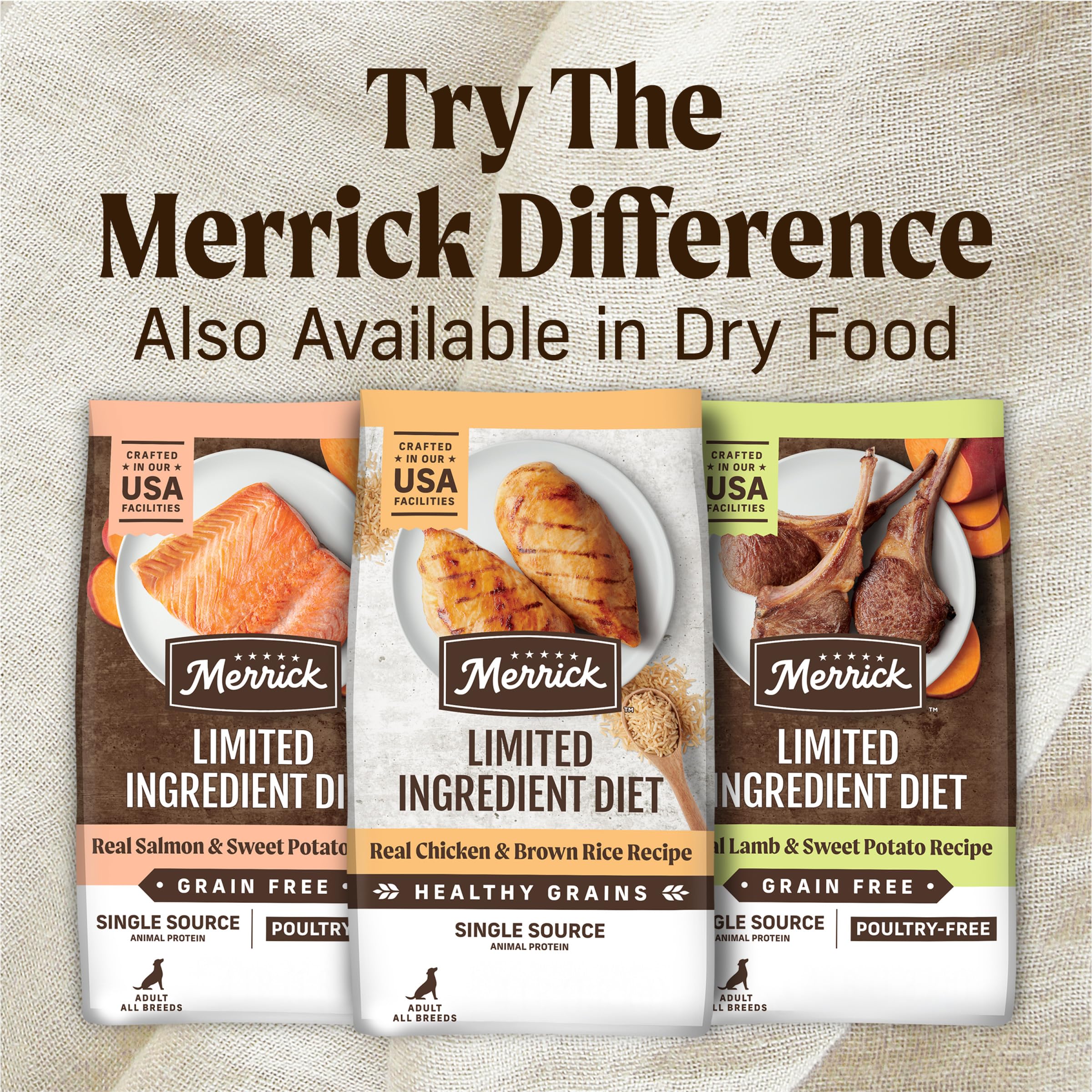 Merrick Limited Ingredient Diet Premium With Healthy Grains Natural Canned Wet Dog Food Chicken And Brown Rice - (Pack of 12) 12