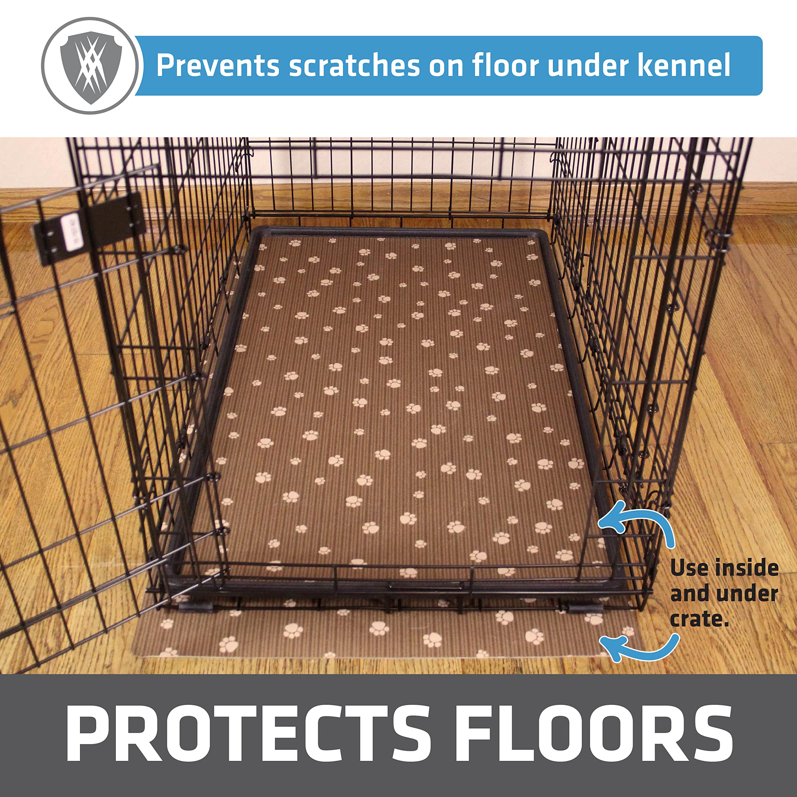 Drymate Dog Crate Mat Liner, Absorbs Urine, Waterproof, Non-Slip, Washable Puppy Pee Pad For Kennel Training - Use Under Pet Cage To Protect Floors, Thin Cut To Fit Design (Usa Made) (Brown)(27'X42')