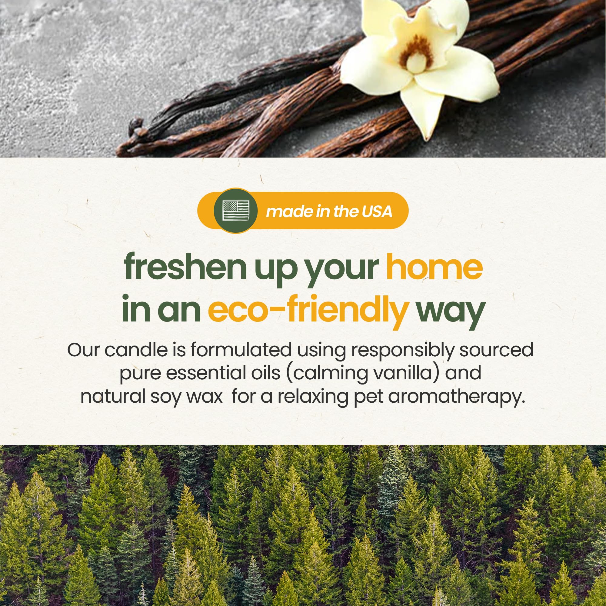 Gerrard Larriett - Deodorizing Soy Candles For Pets, Scented Candles For Removing Pet/Household Odors, White Candles For Home Scented With Calming Vanilla Candle Lasts Up To 40 Hours, 10 Oz