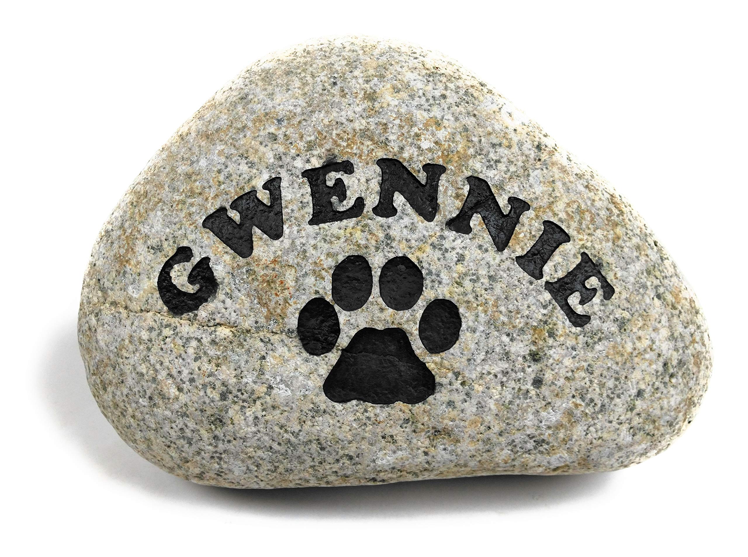 Graphicrocks Personalized River Stone Pet Memorial Stones Headstone Grave Marker For Dog Or Cat 8 Inches To 10 Inches Natural Ro