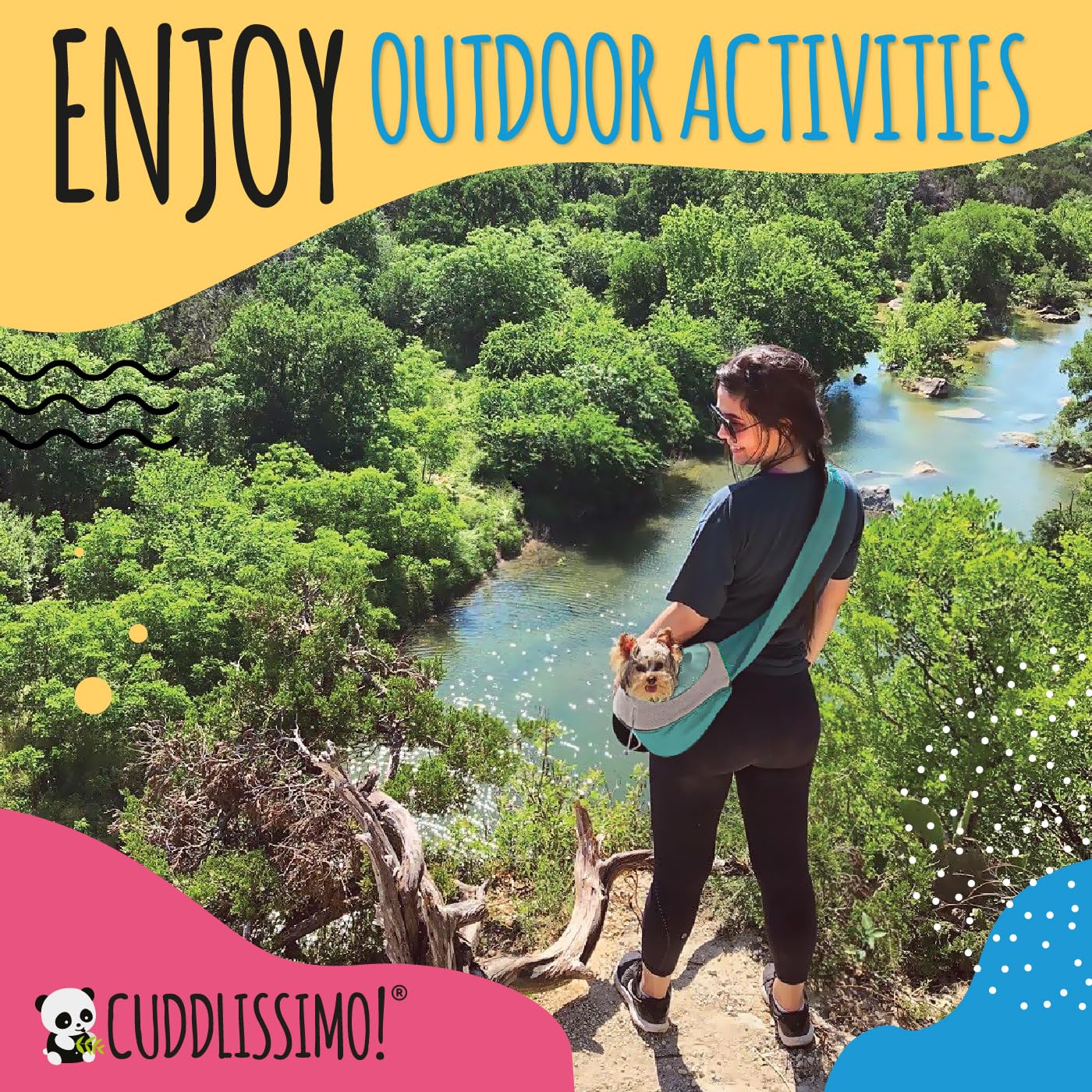 Cuddlissimo! Pet Sling Carrier - Small Dog Puppy Cat Carrying Bag Purse Pouch -For Pooch Doggy Doggie Yorkie Chihuahua Baby Papo