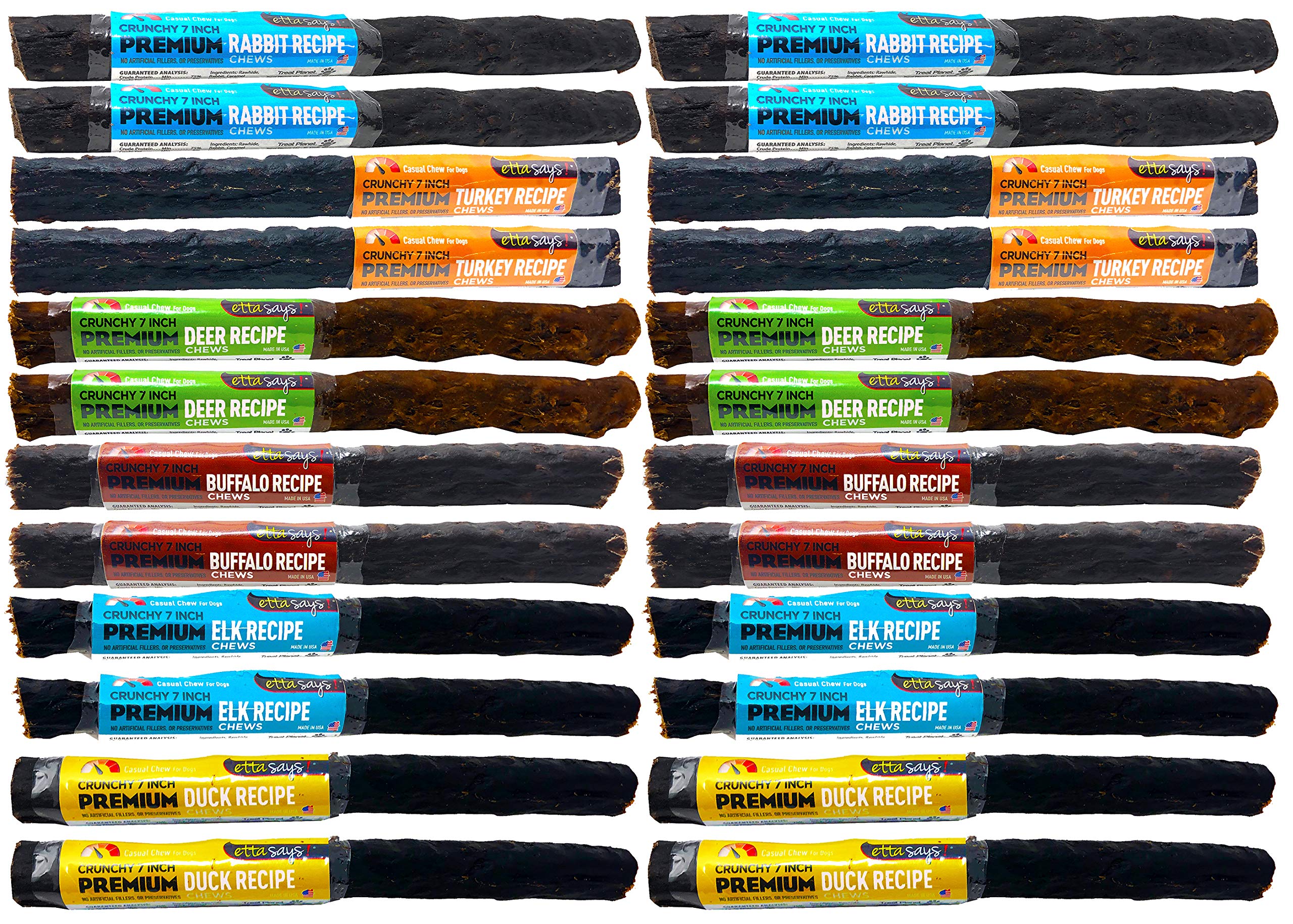 etta says! Premium Crunchy Dog Chews 7    Variety Pack - Grain-Free Dog Treats, Good for Teeth, Easy to Digest - Made in The USA