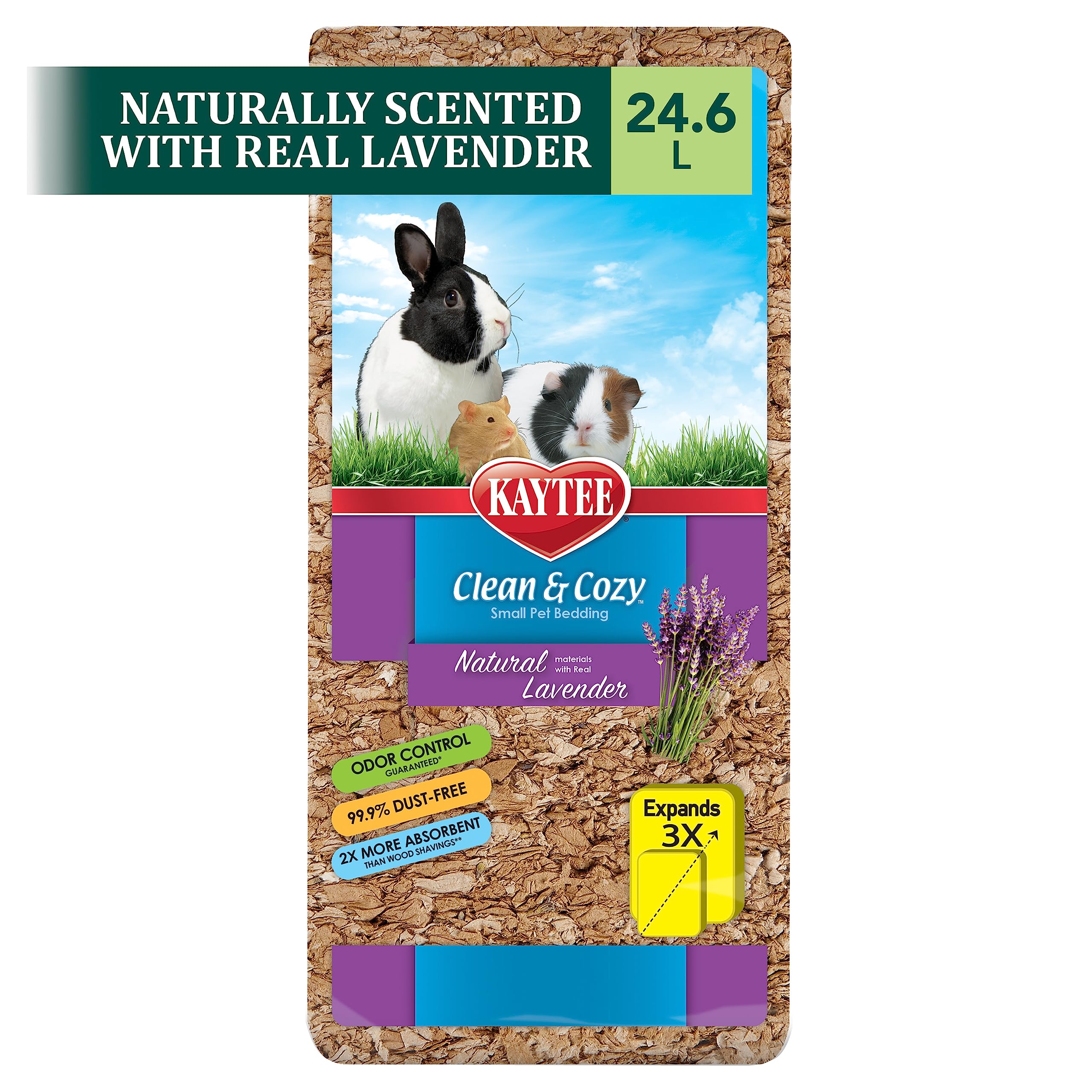 Kaytee Clean and Cozy Natural Small Pet Bedding with Lavendar