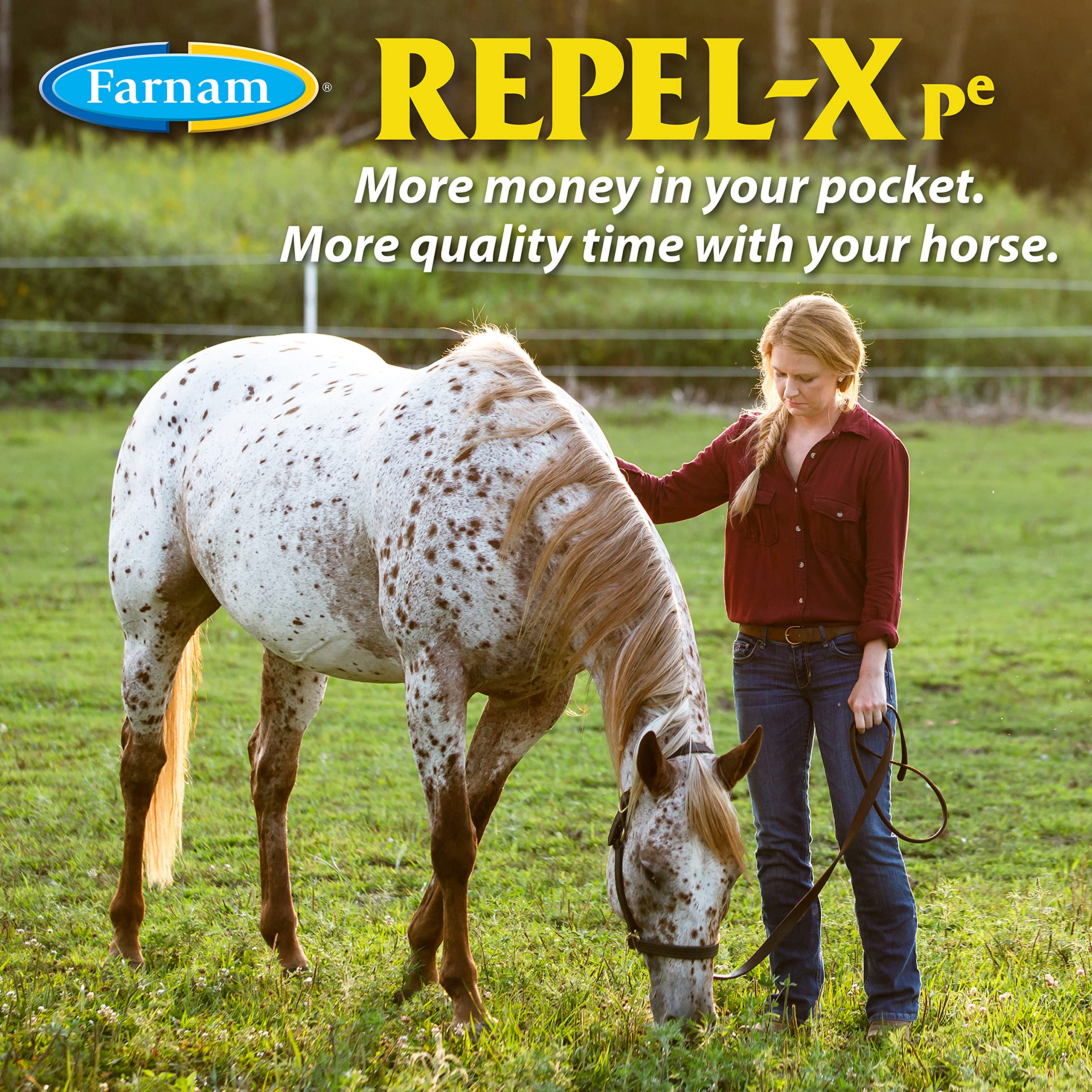 Farnam Repel-X Ready-To-Use Fly Spray, Insecticide And Repellent For Horses And Dogs, 32 Fluid Ounces, 1 Quart Bottle With Trigg