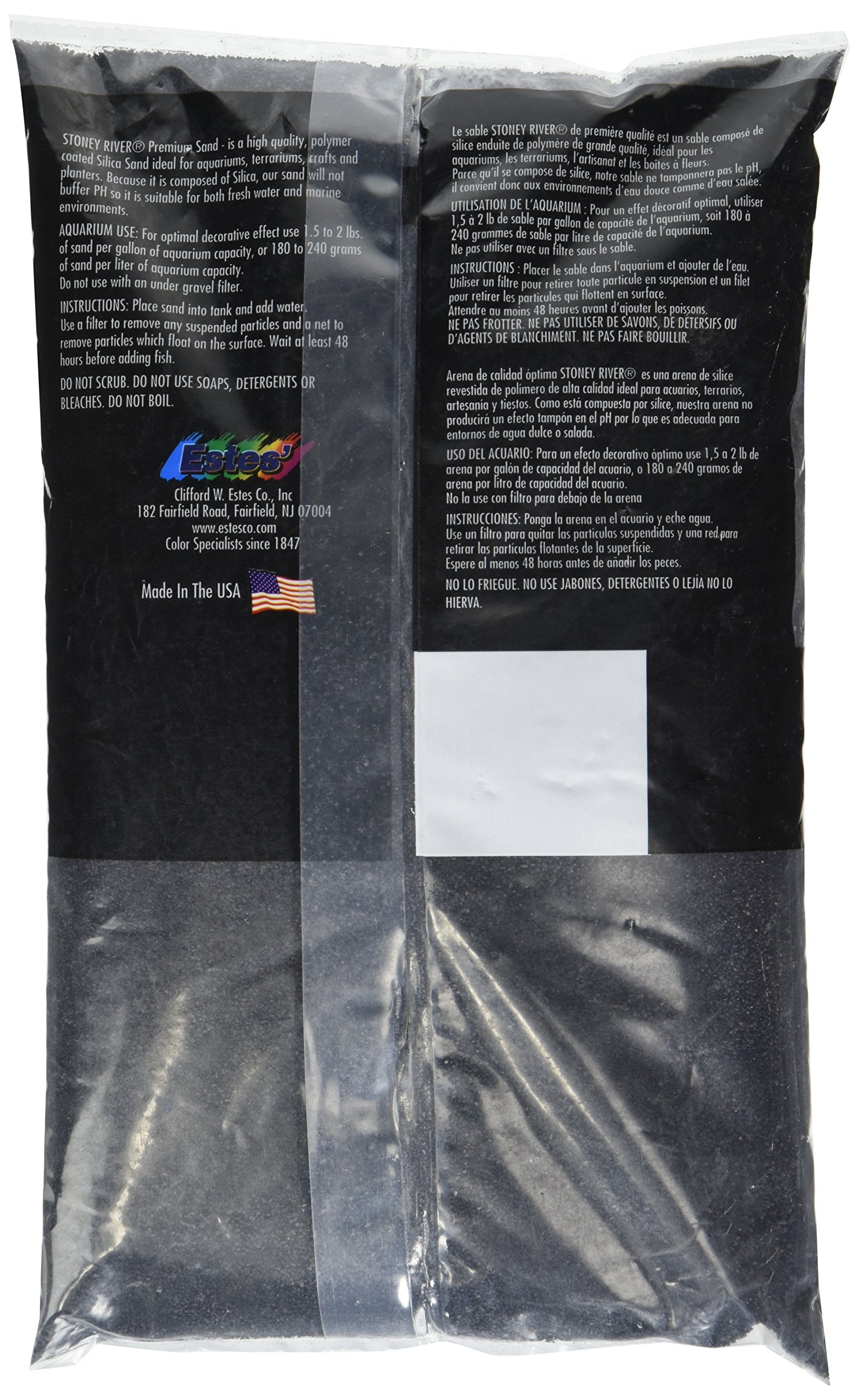 Estes Gravel Products AES06606 Este Marine Sand Black for Aquarium, 5-Pound