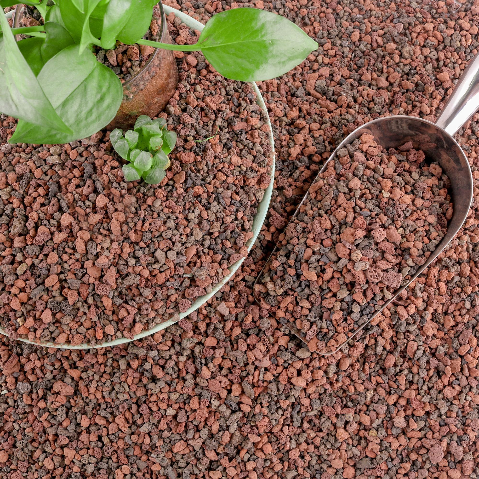 CJGQ 18lb Mix Lava Rocks for Plants - Horticultural Volcanic Rock Gravel for Landscaping, Succulents, Bonsai, Vase Fillers, Terr