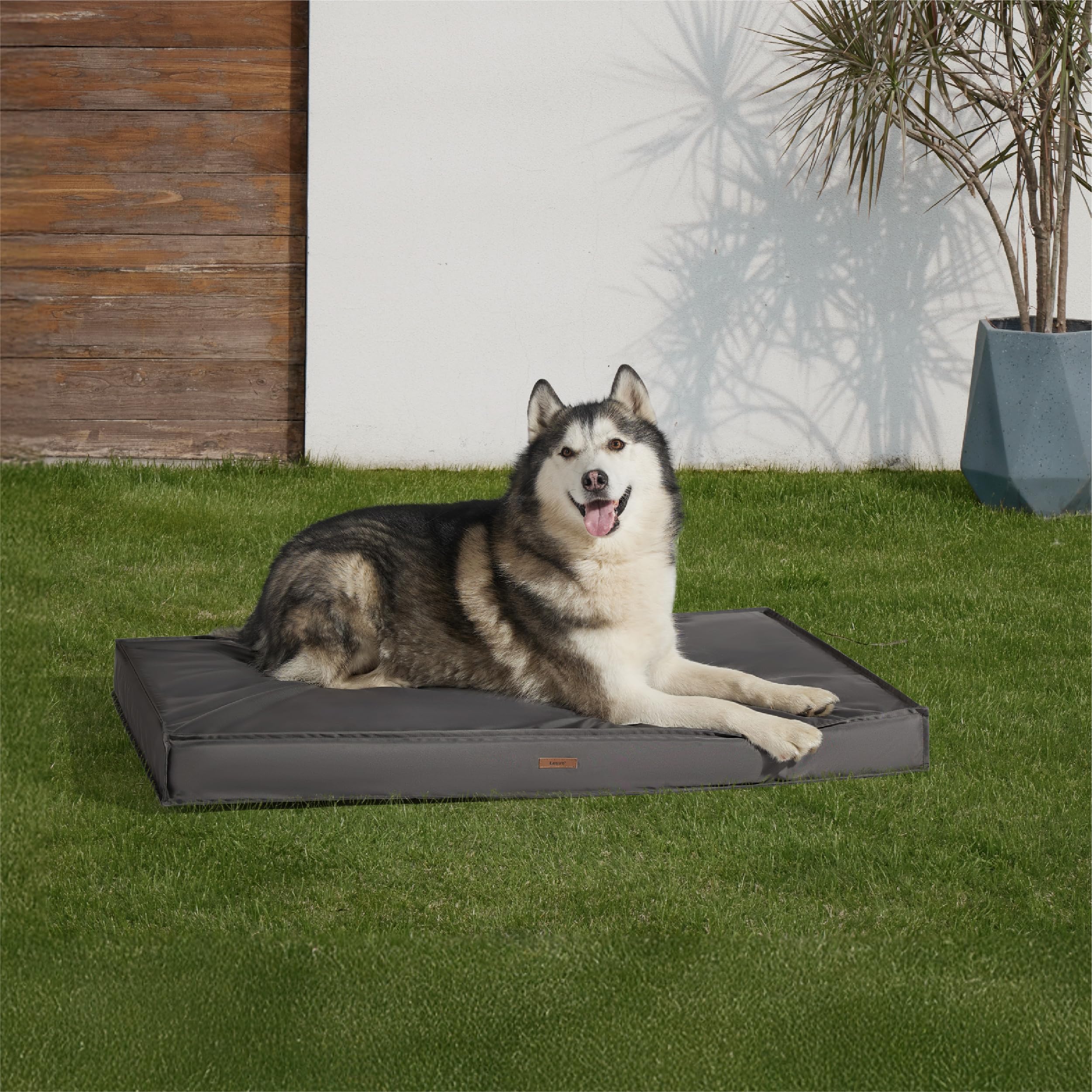 Lesure Outdoor Waterproof Dog Bed For Extra Large Dogs, Orthopedic Egg Crate Foam Pet Bed With Oxford Fabric Surface And Removab