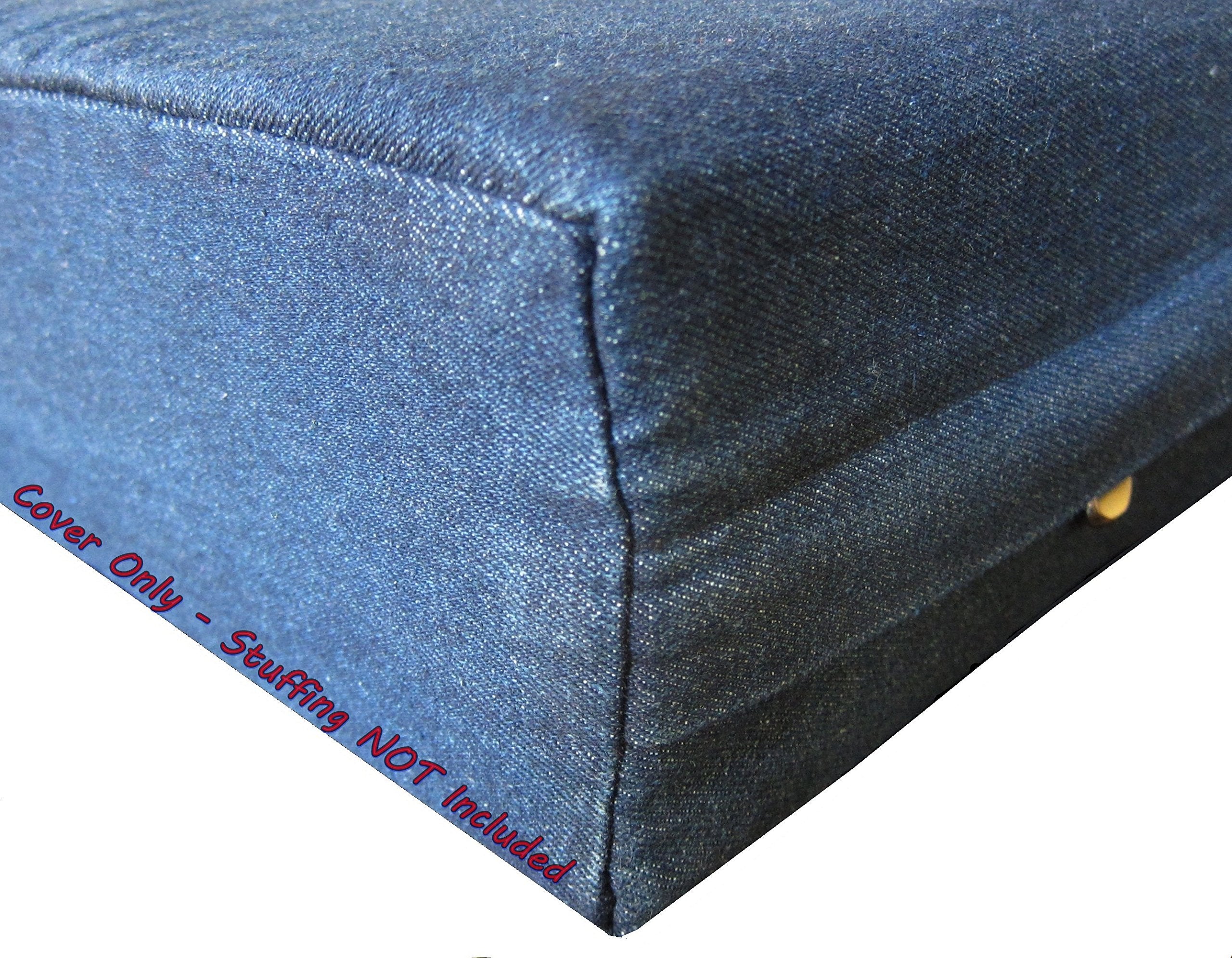 Dogbed4Less Diy Durable Blue Denim Pet Bed External Duvet Cover And Waterproof Internal Case For 40'X35'X4' Extra Large Dog Bed - Replacement Covers Only