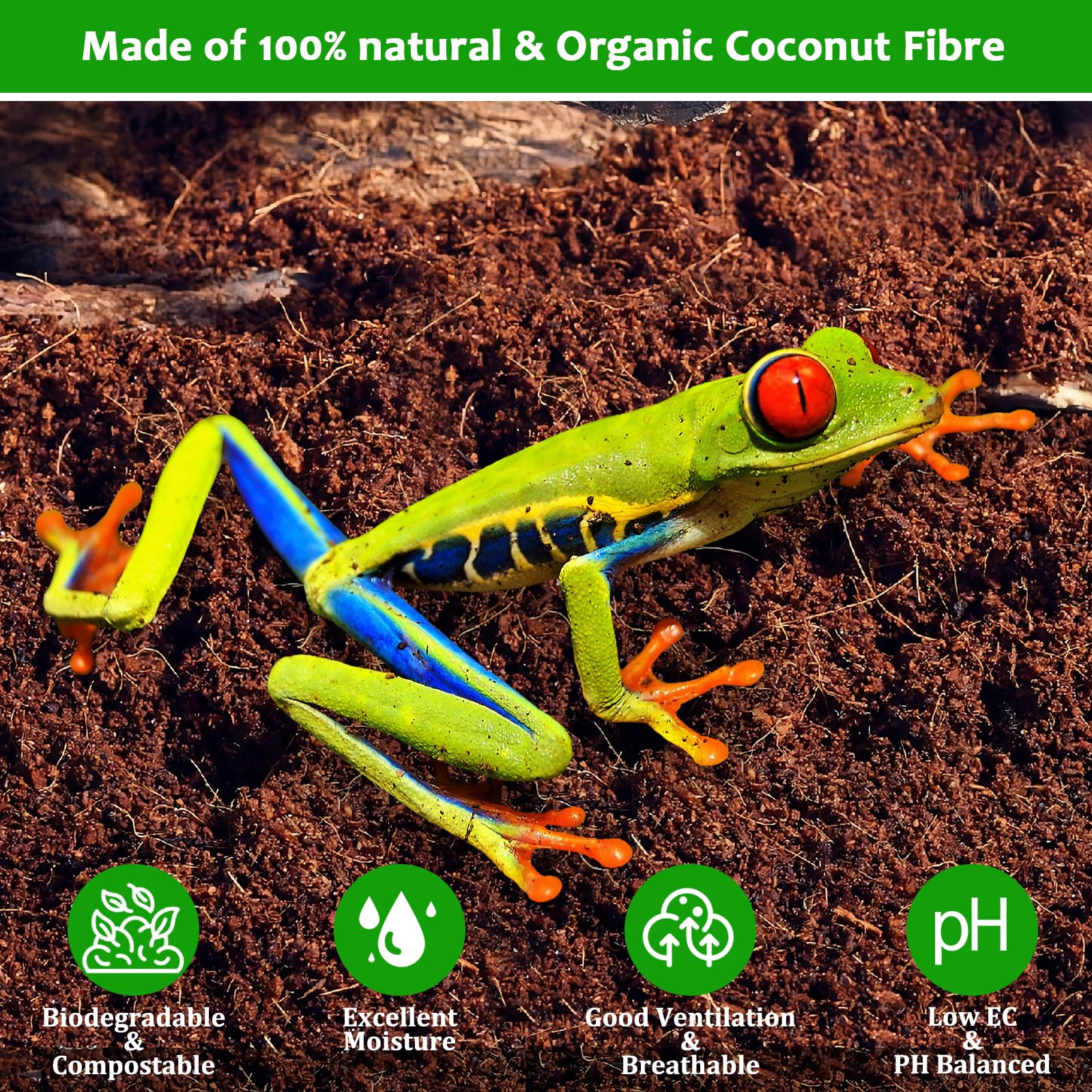 Riare 6 Pack Natural Coconut Fiber Substrate For Reptile- Premium Compressed Coconut Husk Terrarium Bedding For Reptile, Tortois