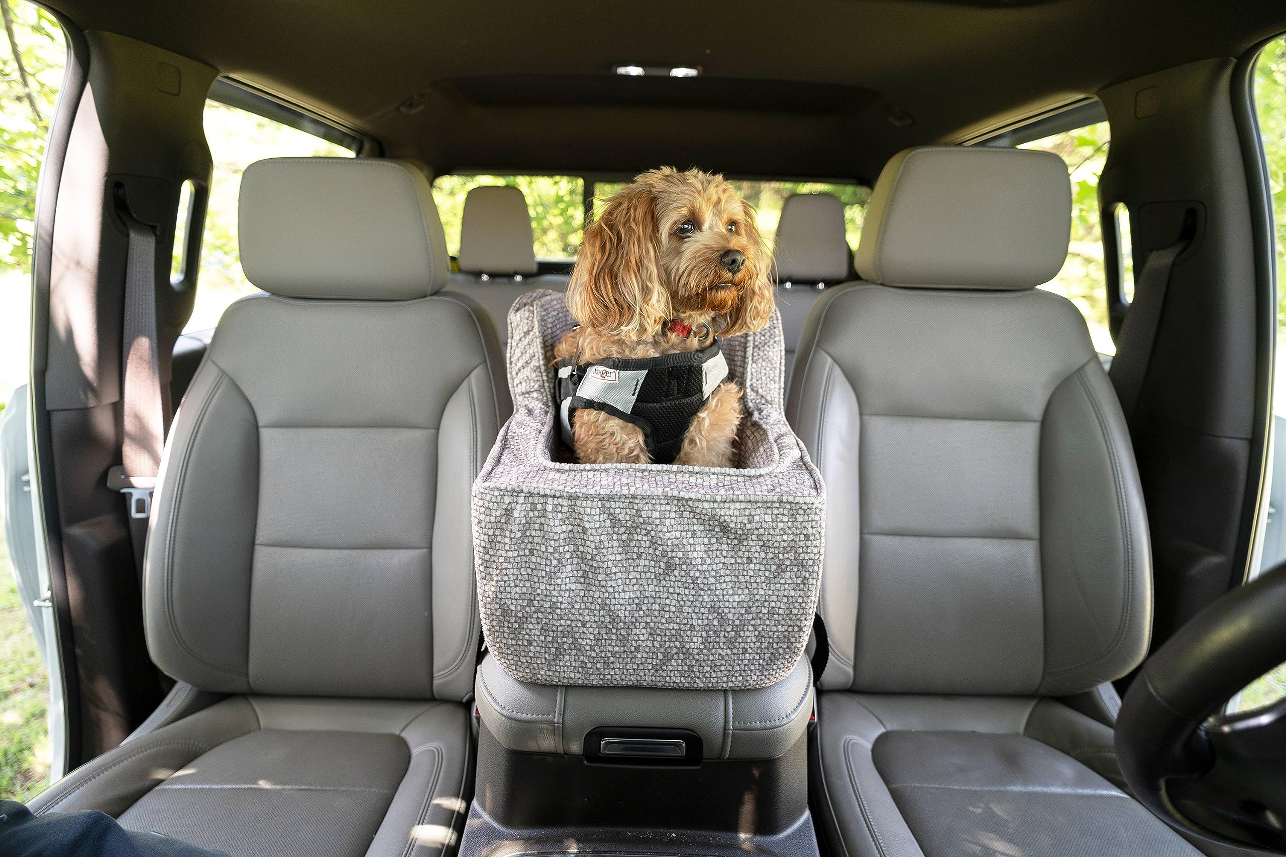 Snoozer Luxury High Back Console Pet Car Seat - Show Dog Collection, Large - Merlin Linen
