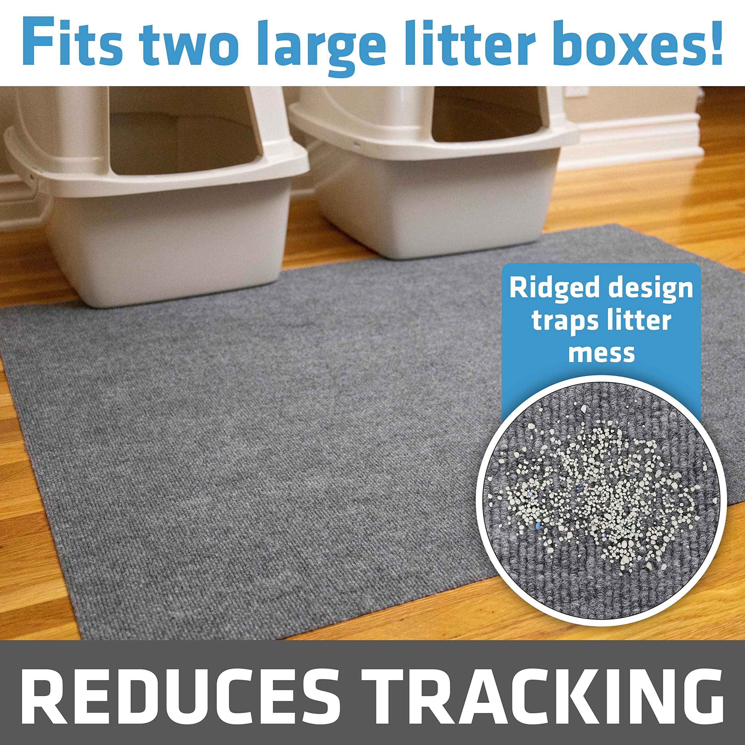 Drymate Jumbo Cat Litter Trapping Mat, (Ridged Design), Traps Litter & Mess From Box, Soft On Kitty Paws, Absorbent, Waterproof, Urine-Proof, Machine Washable, Durable, (Usa Made) (36' X 47')