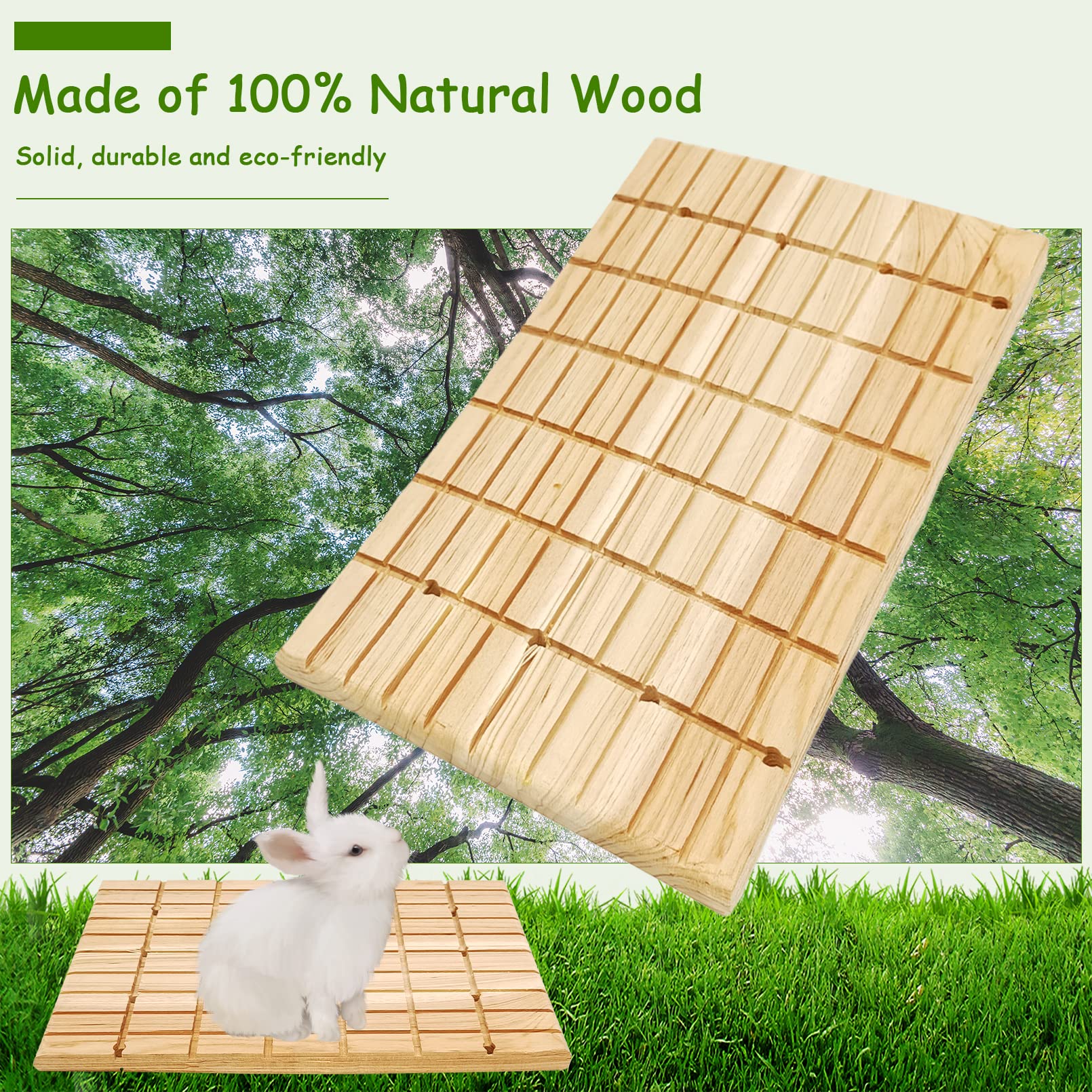 Tfwadmx 2 Pack Rabbit Wooden Scratch Board Bunny Claws Scratching Pad Guinea Pigs Digging Platform Teeth Grinding Toys For Small Animal Hamster Chinchilla Hedgehog