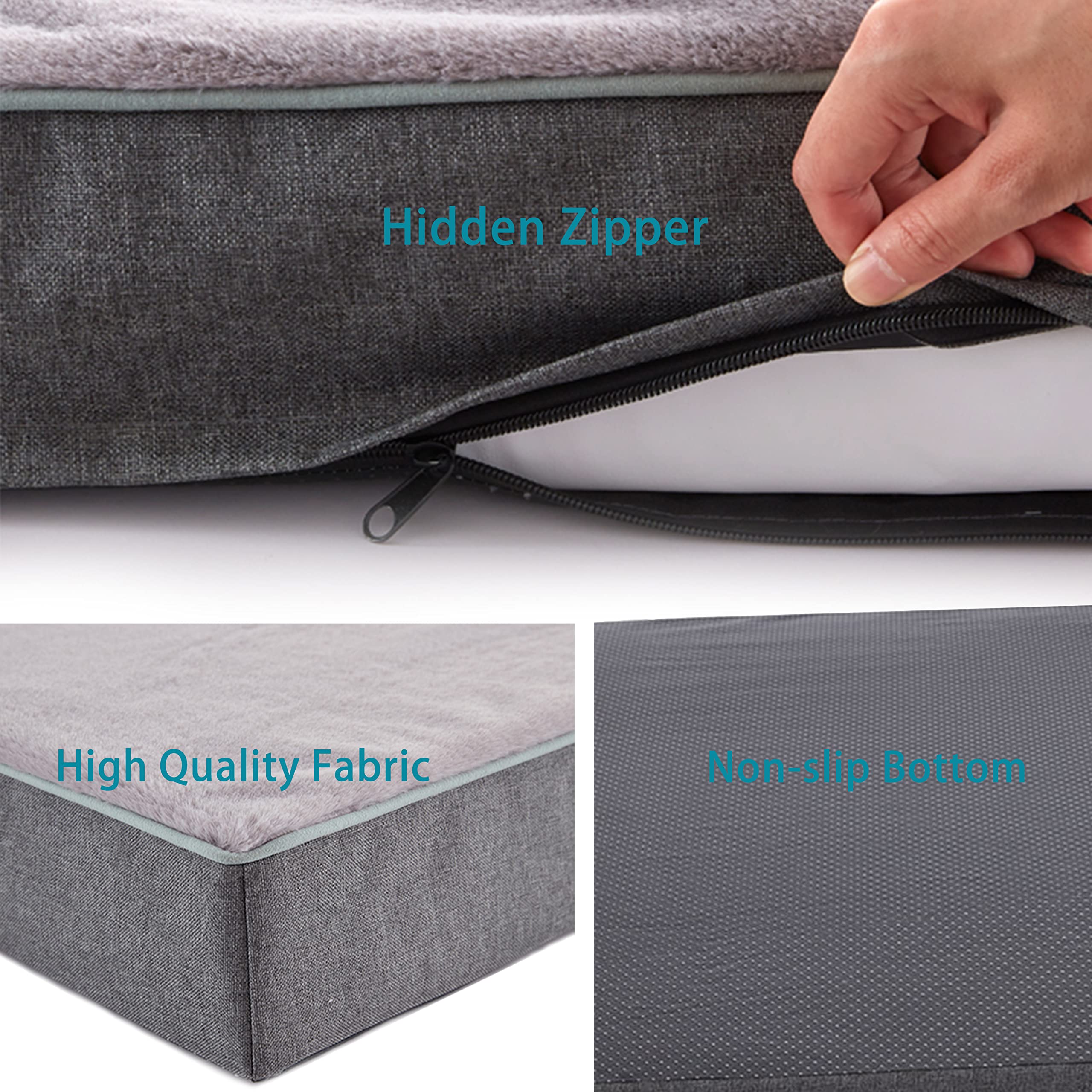 Gohoo Pet Orthopedic Memory Foam Dog Bed, Cooling Dog Beds Waterproof Pet Bed For Crate With Removable Washable Cover, L(35Inch,