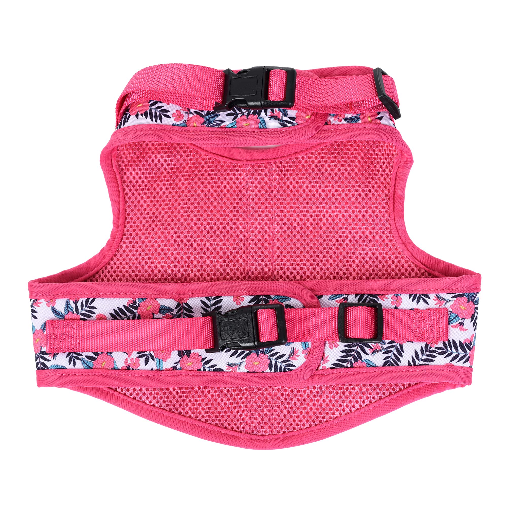 Mile High Life | Easy Get On Air Mesh Vest Harness | Spring Floral Collection | Adjustable Easy Closures Both Neck And Chest |20 Lbs Small Dogs & Cats | Peony | M Chest Size (18'-20')