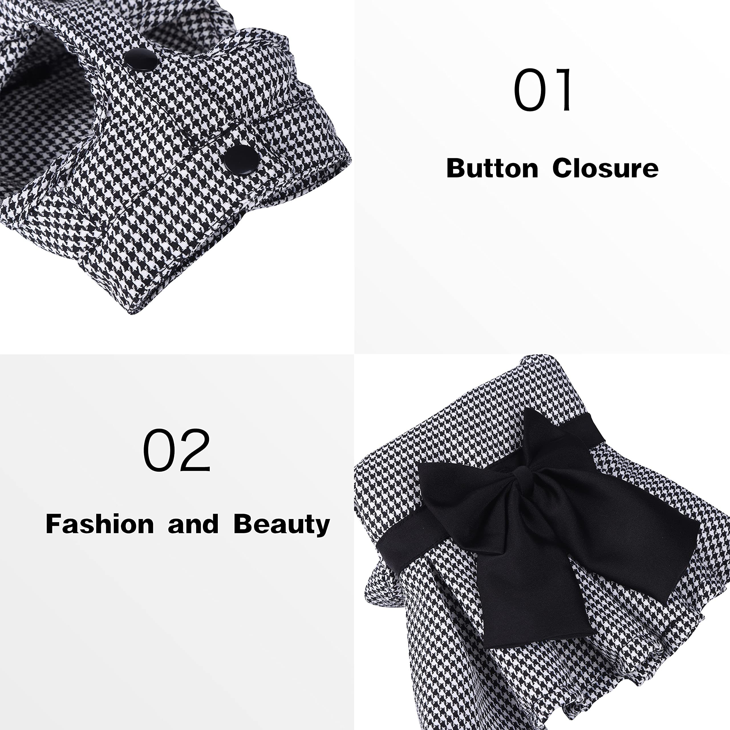 Dog Dress With Bowknot, Fashional All Weather Puppy Clothes Wedding Holiday Princess Pet Dresses For Small Dogs Cats Girl (Large