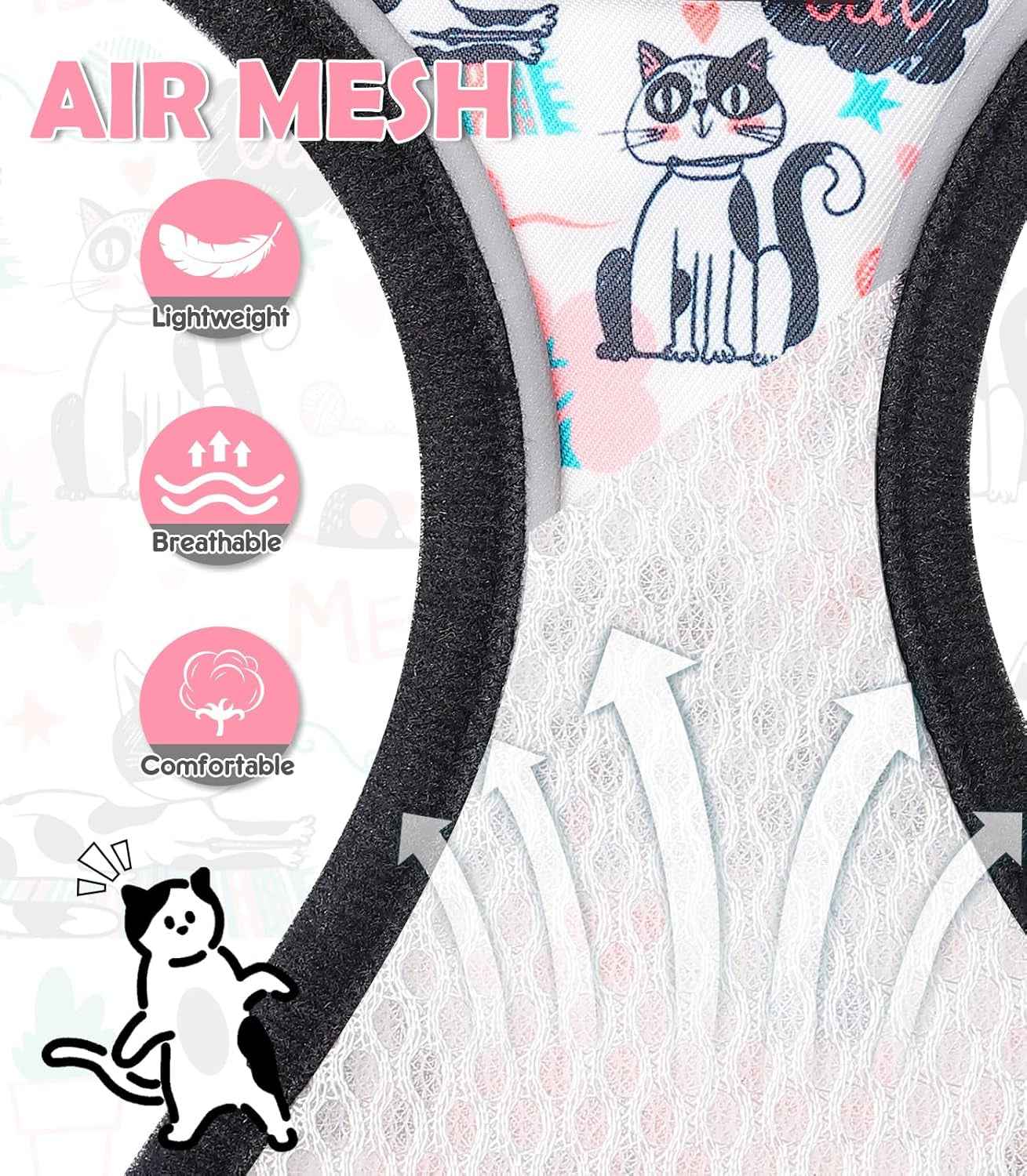 Escape-Proof Cat Harness & Leash Set with 59-Inch Leash, XS–M