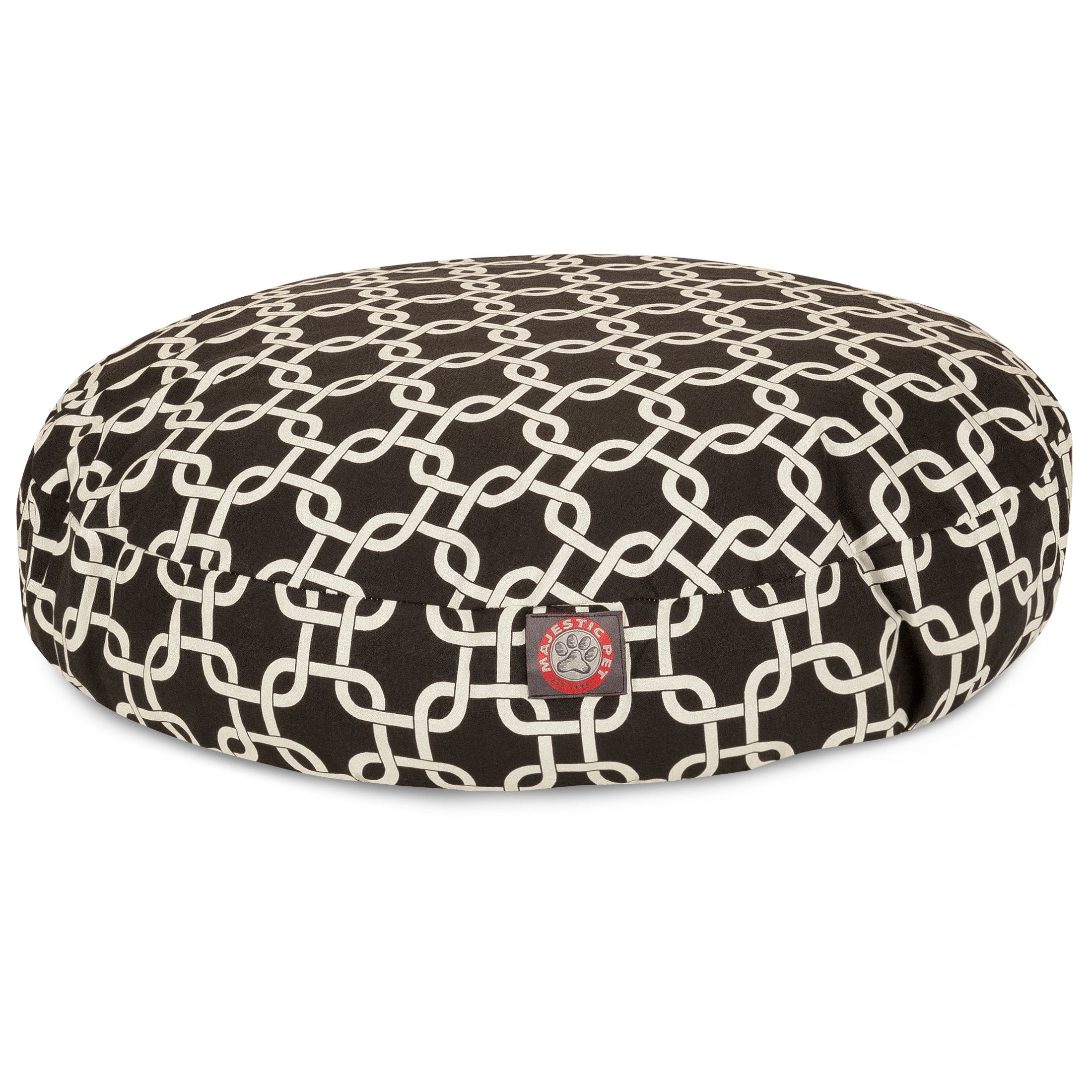 Black Links Medium Round Indoor Outdoor Pet Dog Bed With Removable Washable Cover By Majestic Pet Products