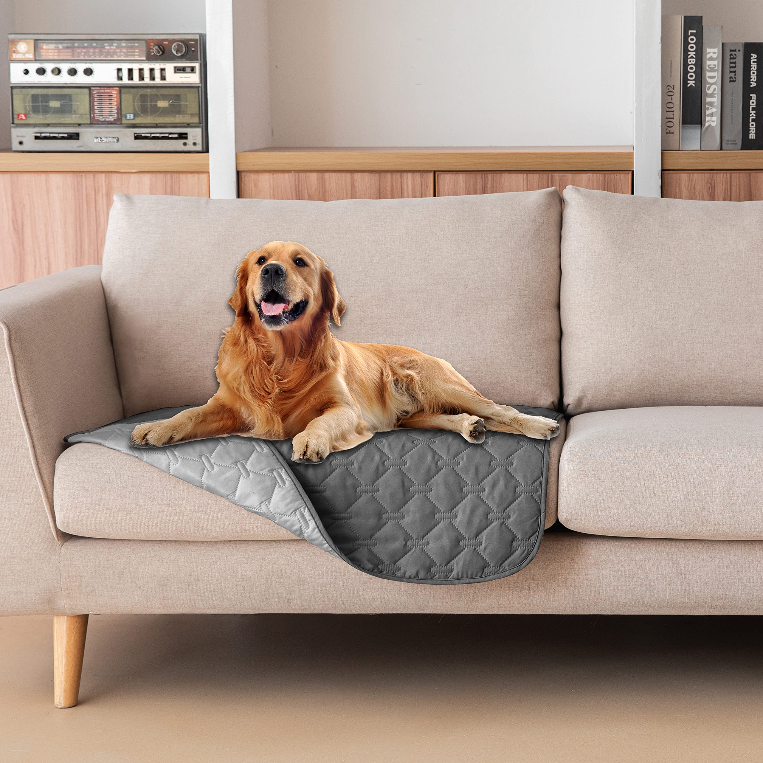 Gogobunny 100% Double-Sided Waterproof Dog Bed Cover Pet Blanket Sofa Couch Furniture Protector For Kids Children Dog Cat, Rever