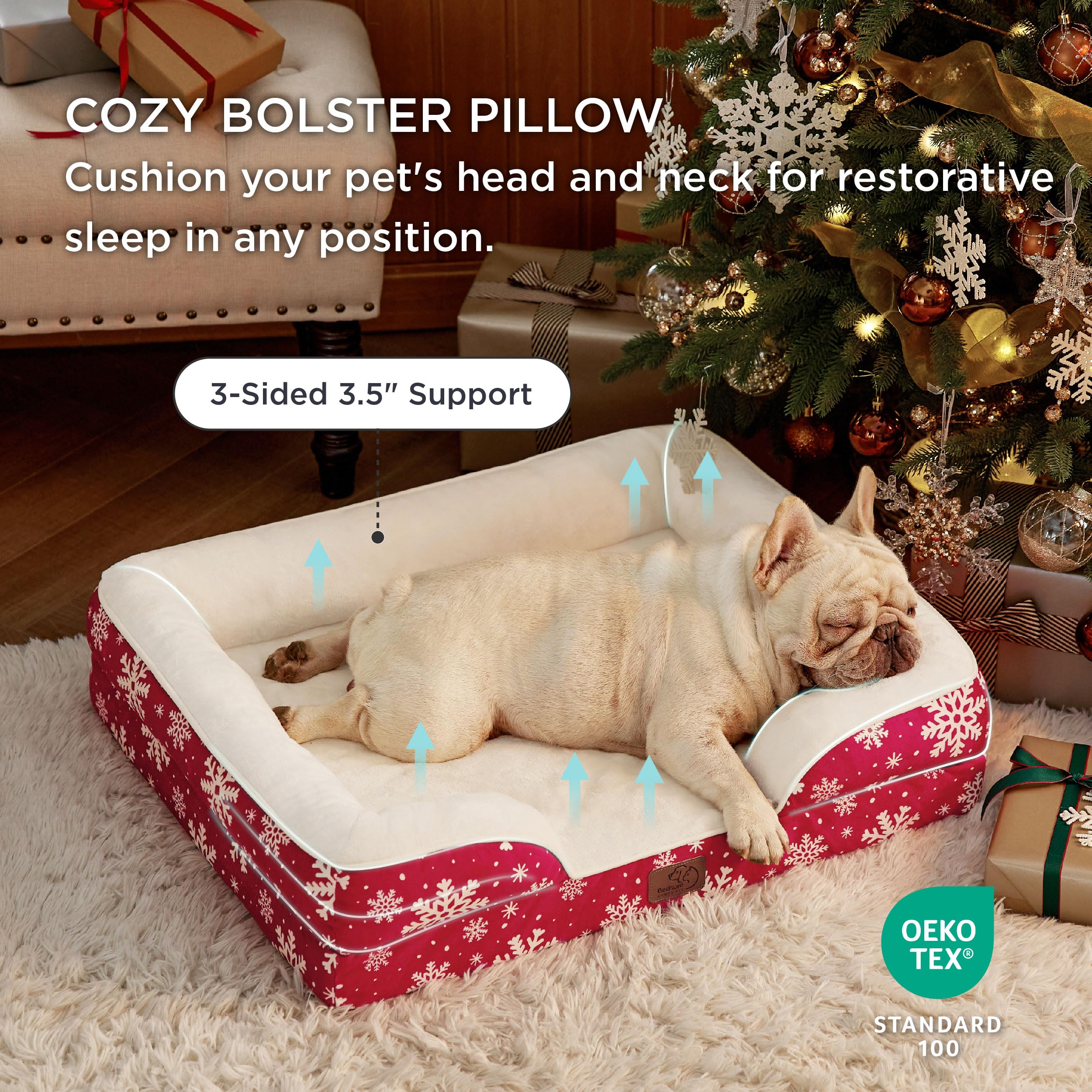 Bedsure Orthopedic Dog Bed For Medium Dogs - Calming Dog Sofa Beds Medium With Luxurious Short Plush Washable, Pet Couch Bed Wit