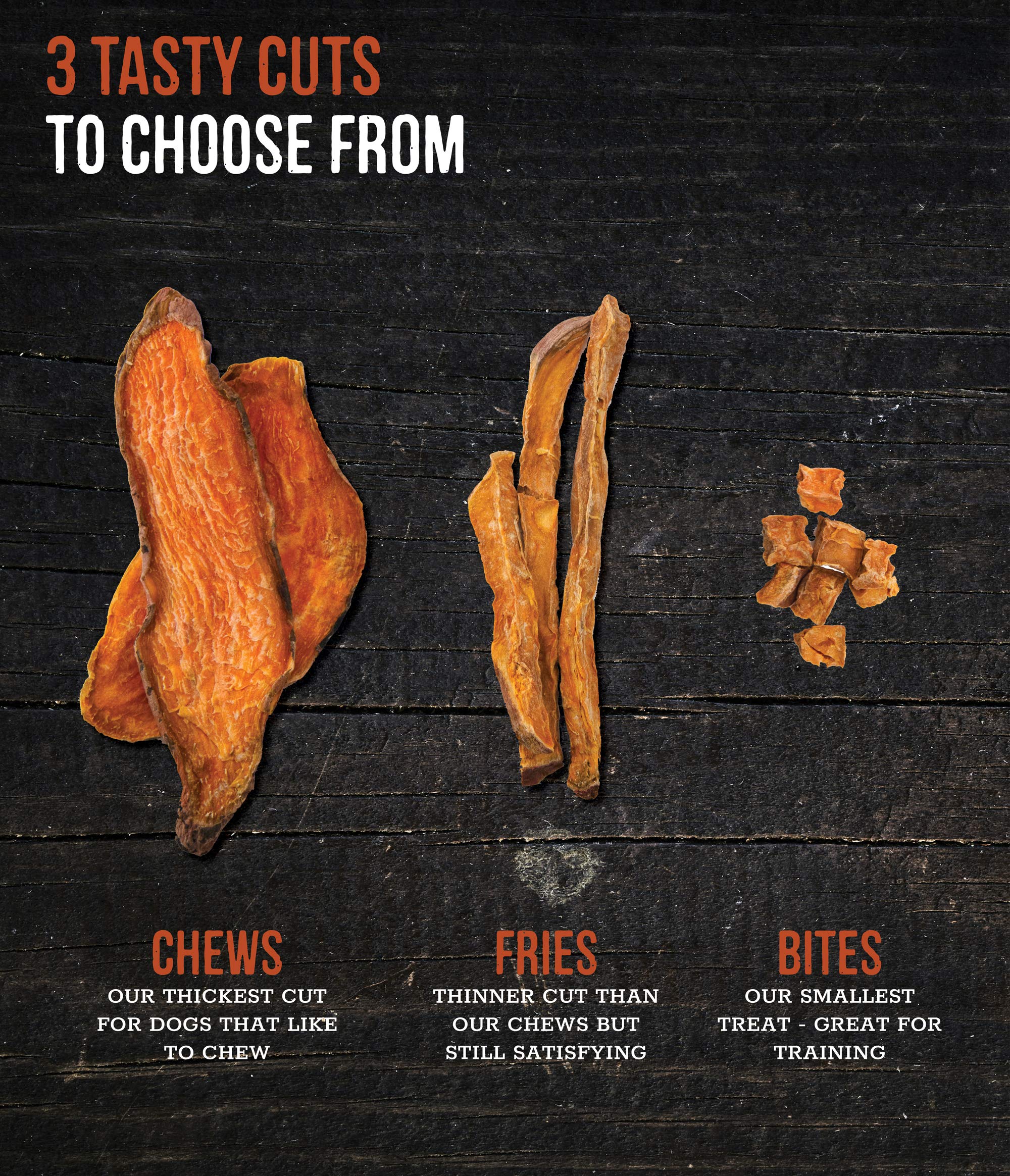 Wholesome Pride Sweet Potato Bites Dog Treats, 100% All-Natural, 16 oz, USA-Sourced, Orange