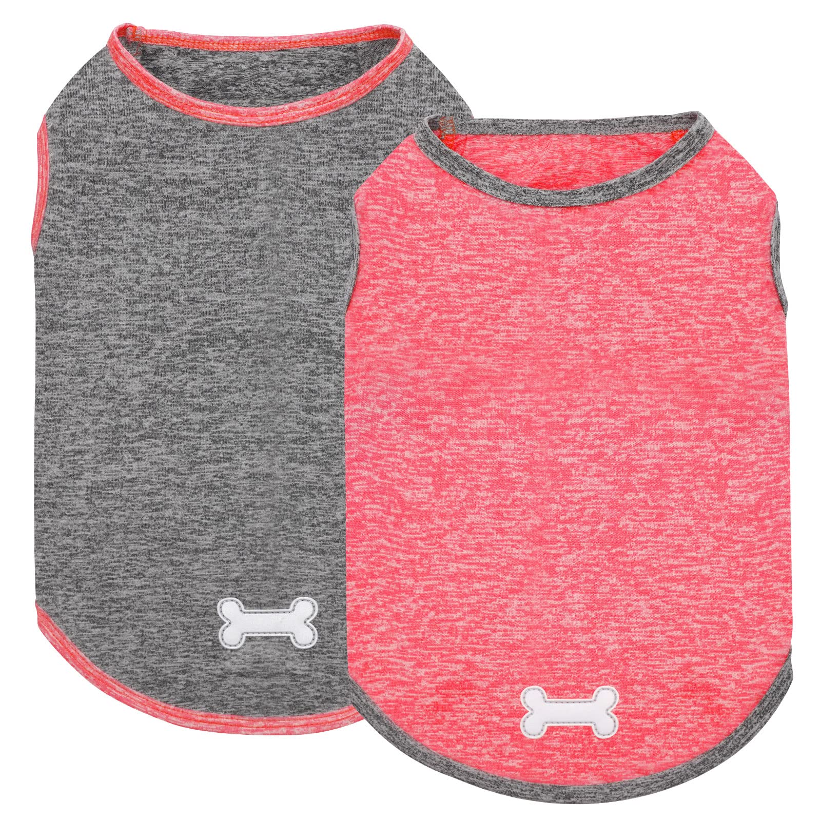 Kyeese 2 Pack Dog Shirts For Small Dogs Quick Dry Soft Stretchy Dogs T-Shirts With Reflective Label Tank Top Sleeveless Vest Sun