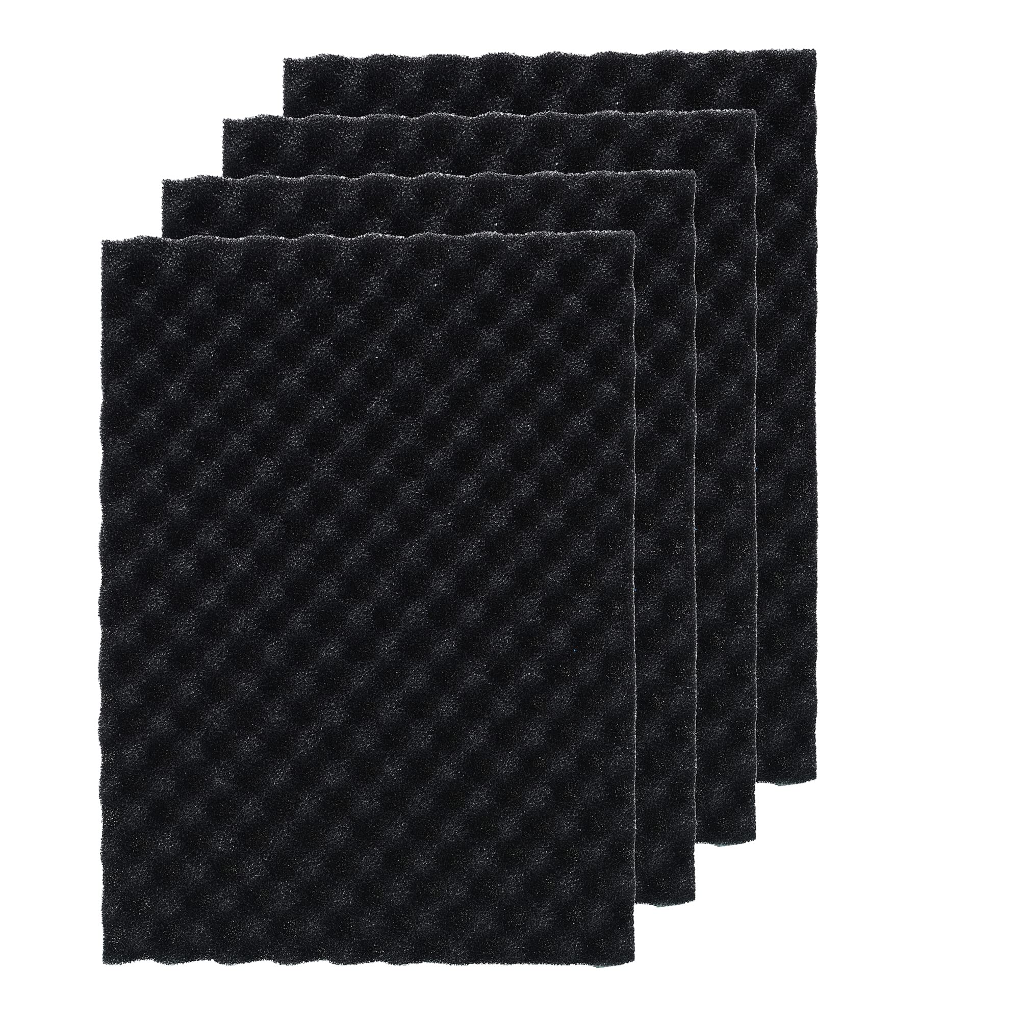 Afacygn 4 Pack Aquarium Filter Media Bio Sponge Pad 16 X 12 X 1 Inch, Fish Pond Foam Filter 20/30/40 Ppi (Black 30Ppi 4Pack)