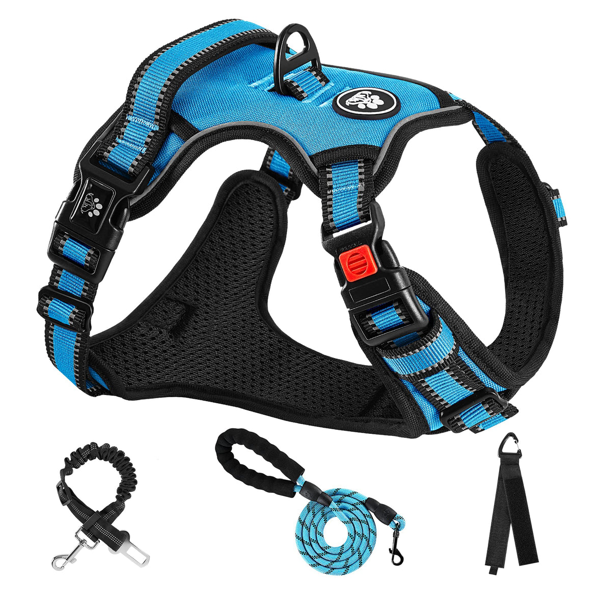 Nestroad No Pull Dog Harness,Adjustable Oxford Dog Vest Harness With Leash,Reflective No-Choke Pet Harness With Easy Control Sof