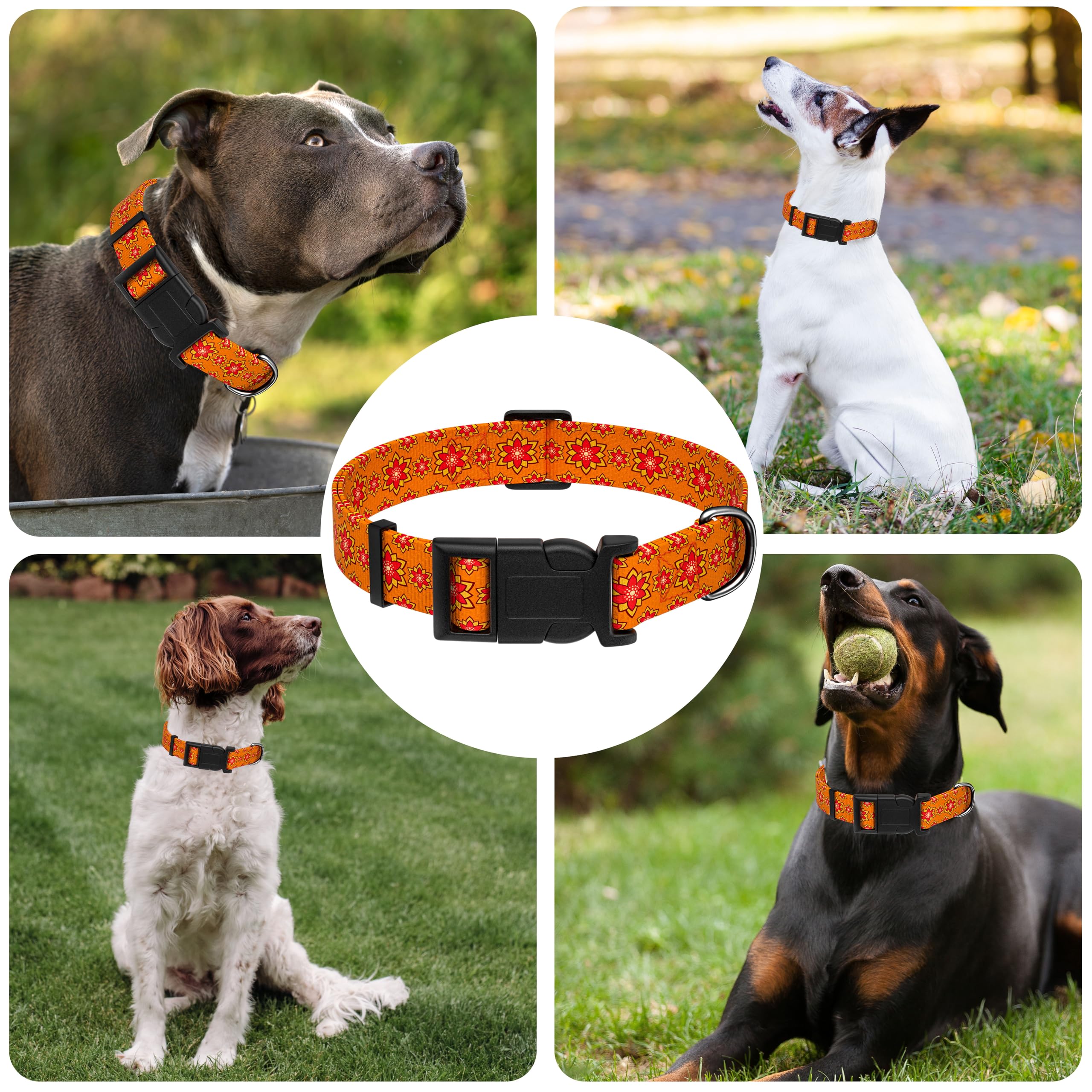 Seyezo Dog Collar, Classical Indian Spirit Boys Girls Puppy Collar For Small Medium Large Dogs, Adjustable Soft Indian Pet Colla