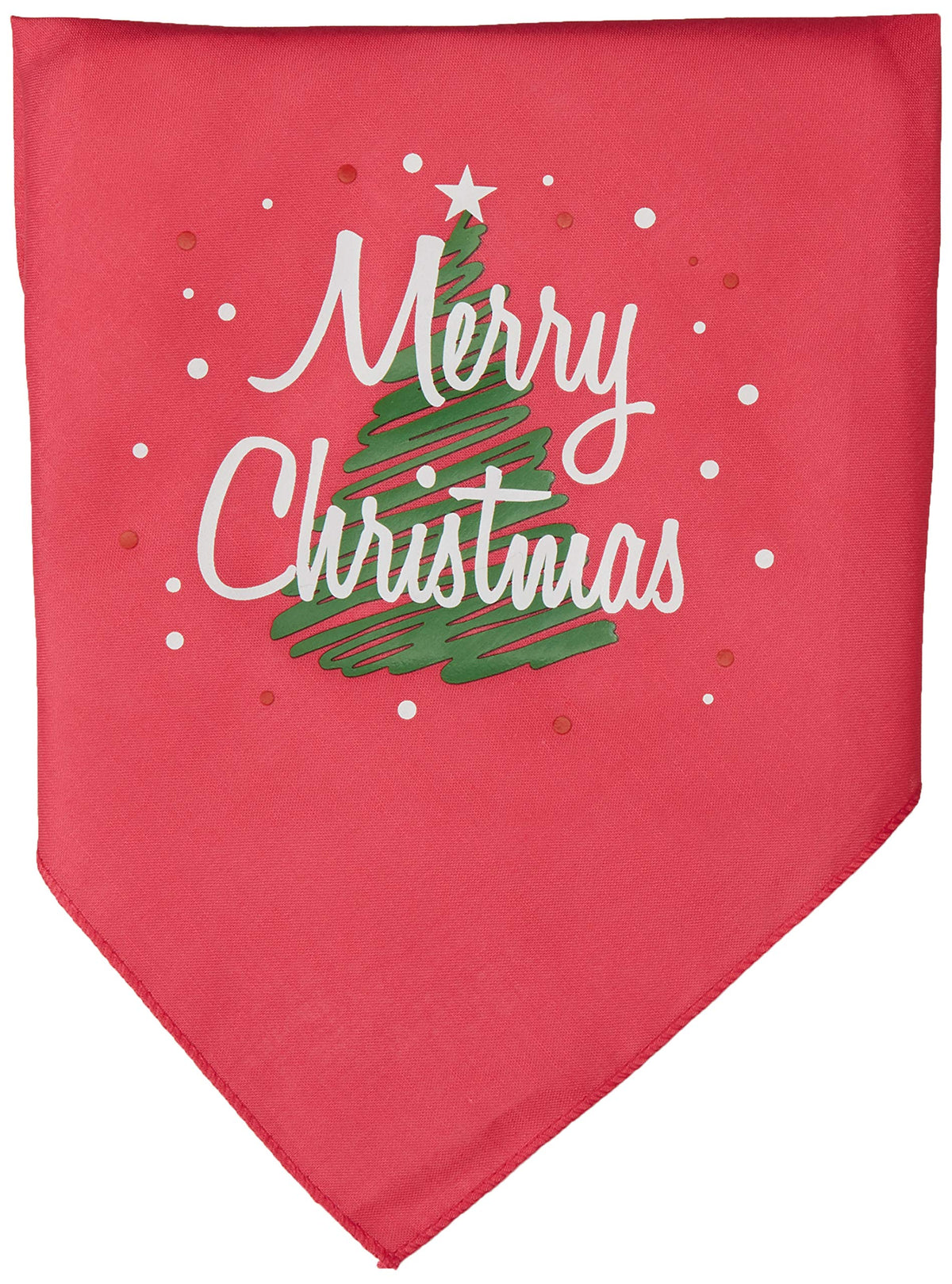 Christmas Pet and Dog Bandana Screen Printed, &quot;Scribble Merry Christmas&quot; Bright Pink Large