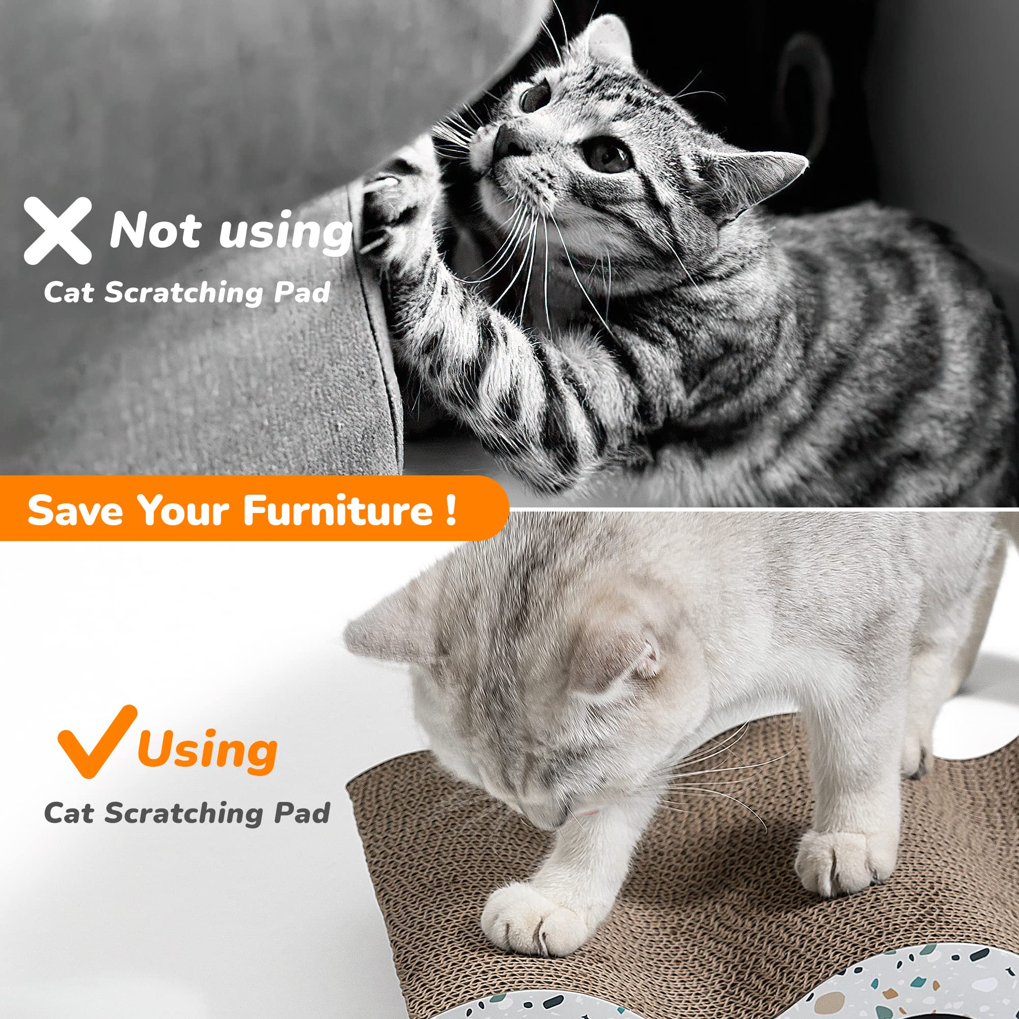 Conlun Cat Scratcher Cardboard Cat Scratch Pad With Premium Scratch Textures Design Durable Cat Scratching Pad Reversible Mountain 17L X 9W X 2.6H