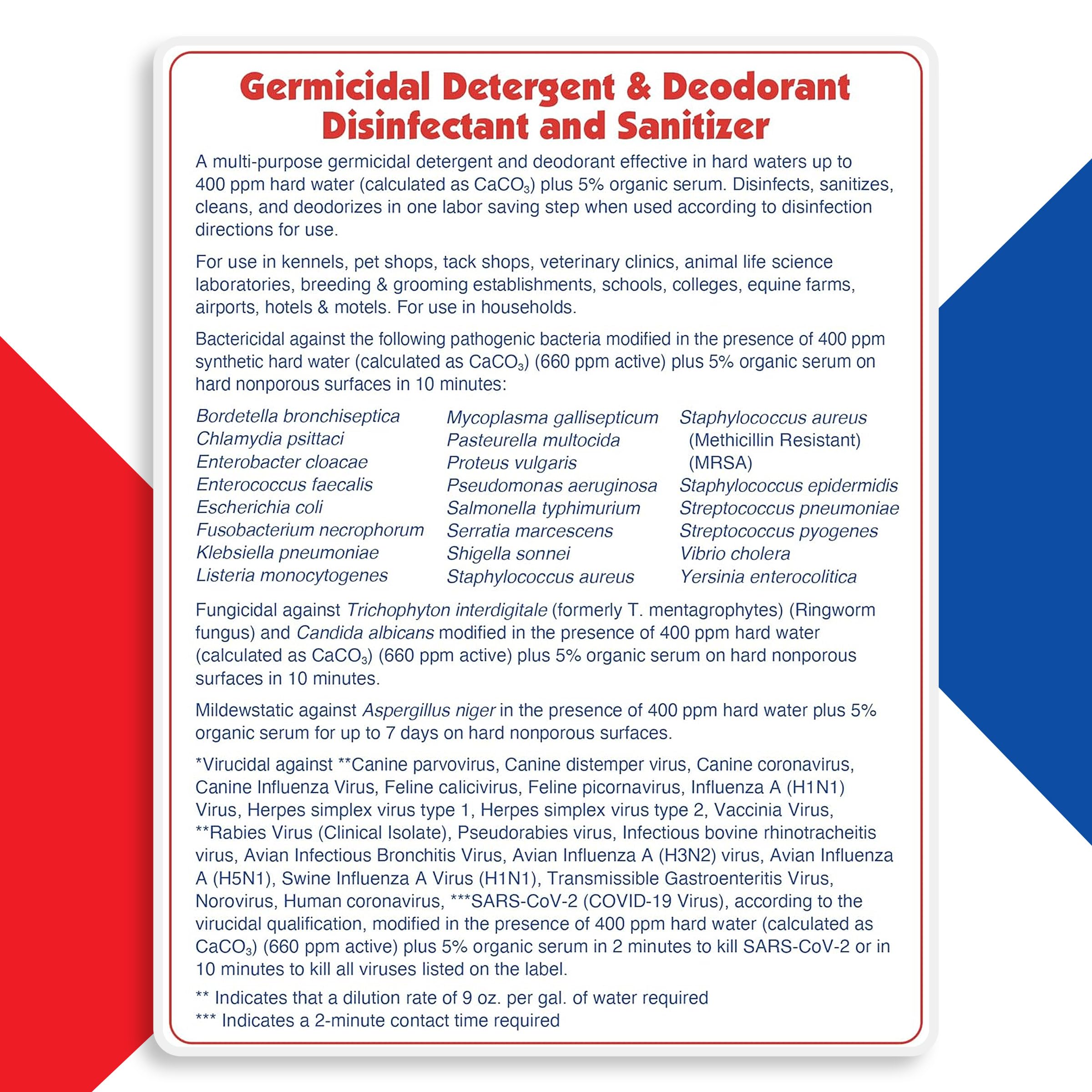 Atp 1-Step Kennel Cleaner - Epa Registered Liquid Concentrate Disinfectant And Deodorizer, Effective Against Bacteria And Viruse