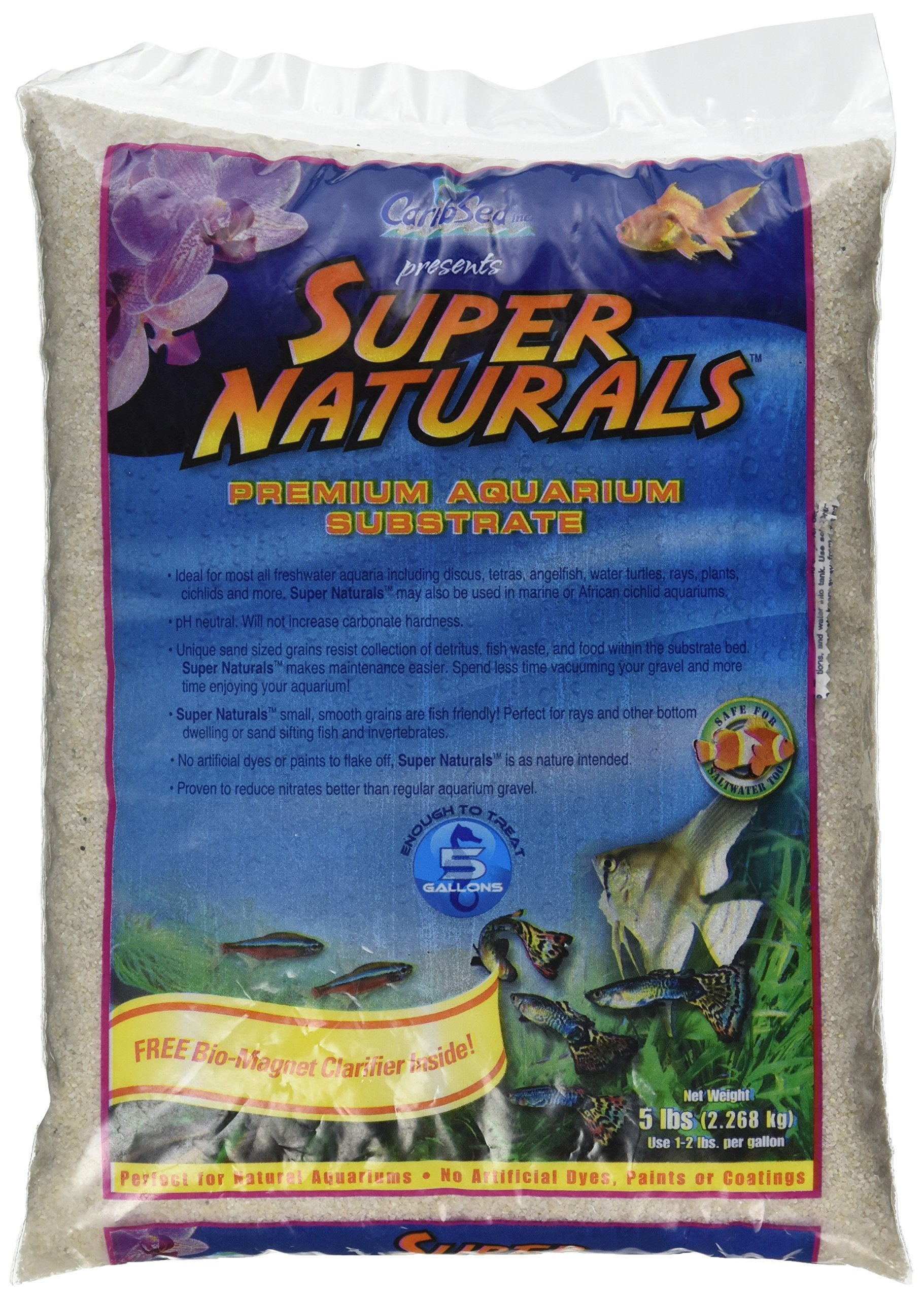 Carib Sea Acs05840 Super Naturals Crystal River Sand For Aquarium, 5-Pound