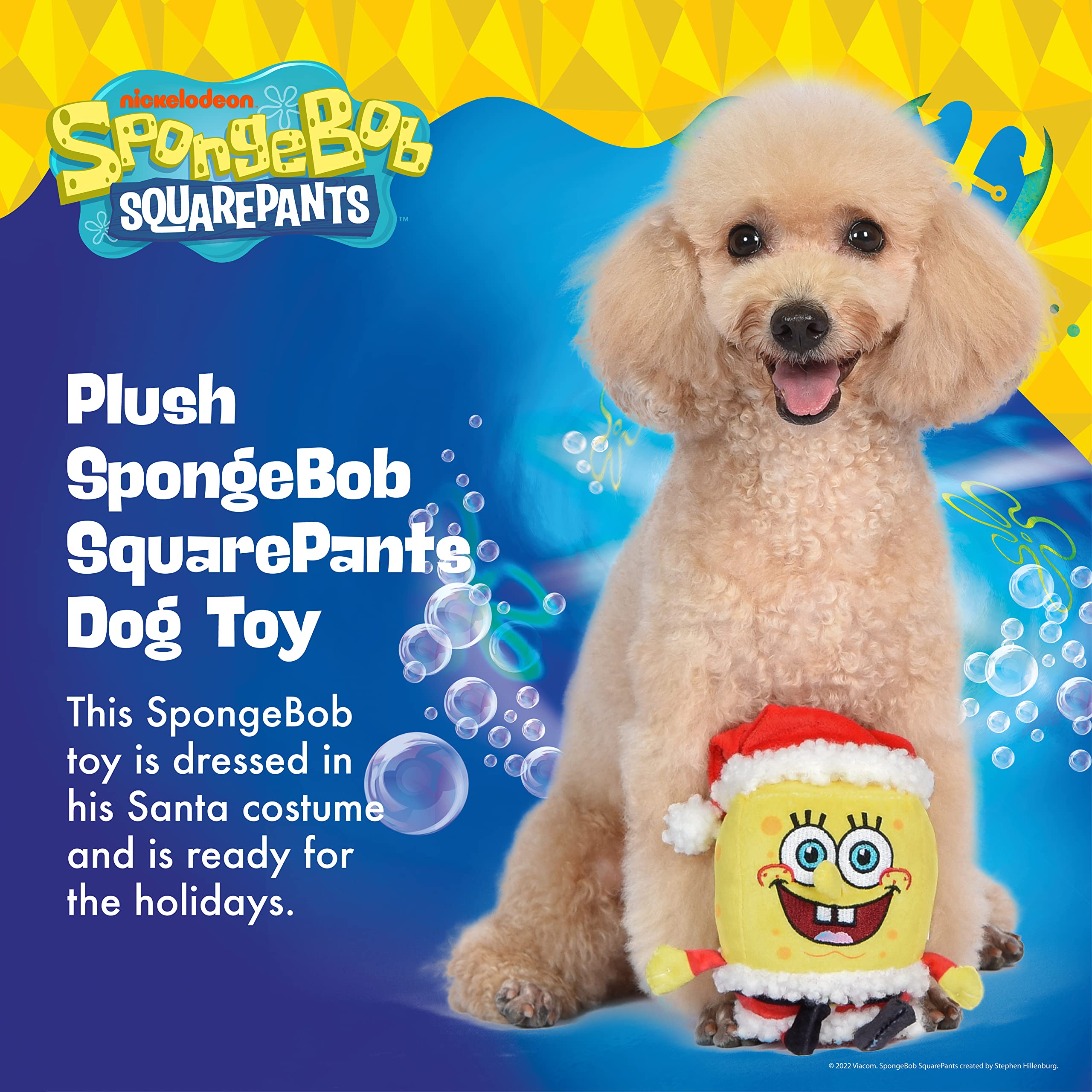 Spongebob Squarepants For Pets Holiday 6” Figure Plush Dog Toys With Squeaker | Dog Toys For Spongebob Fans | Squeaky Dog Toys, Spongebob Santa Toy, Dog Plush Toy