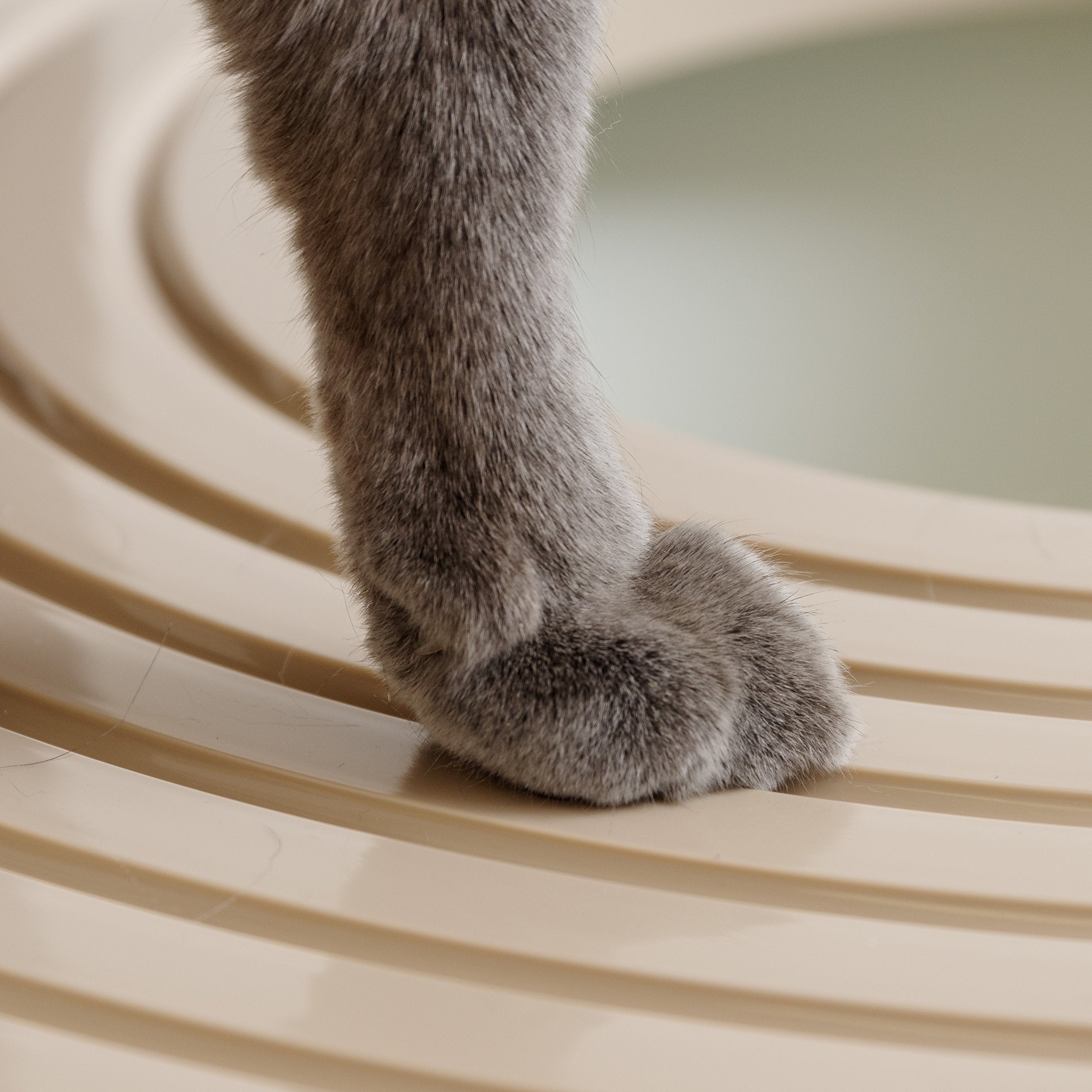 Iris Usa Cat Litter Box, Top Entry Litter Box With Scoop, Stylish Round Cat Litter Box Enclosure, Kitty Litter Box, White/Beige