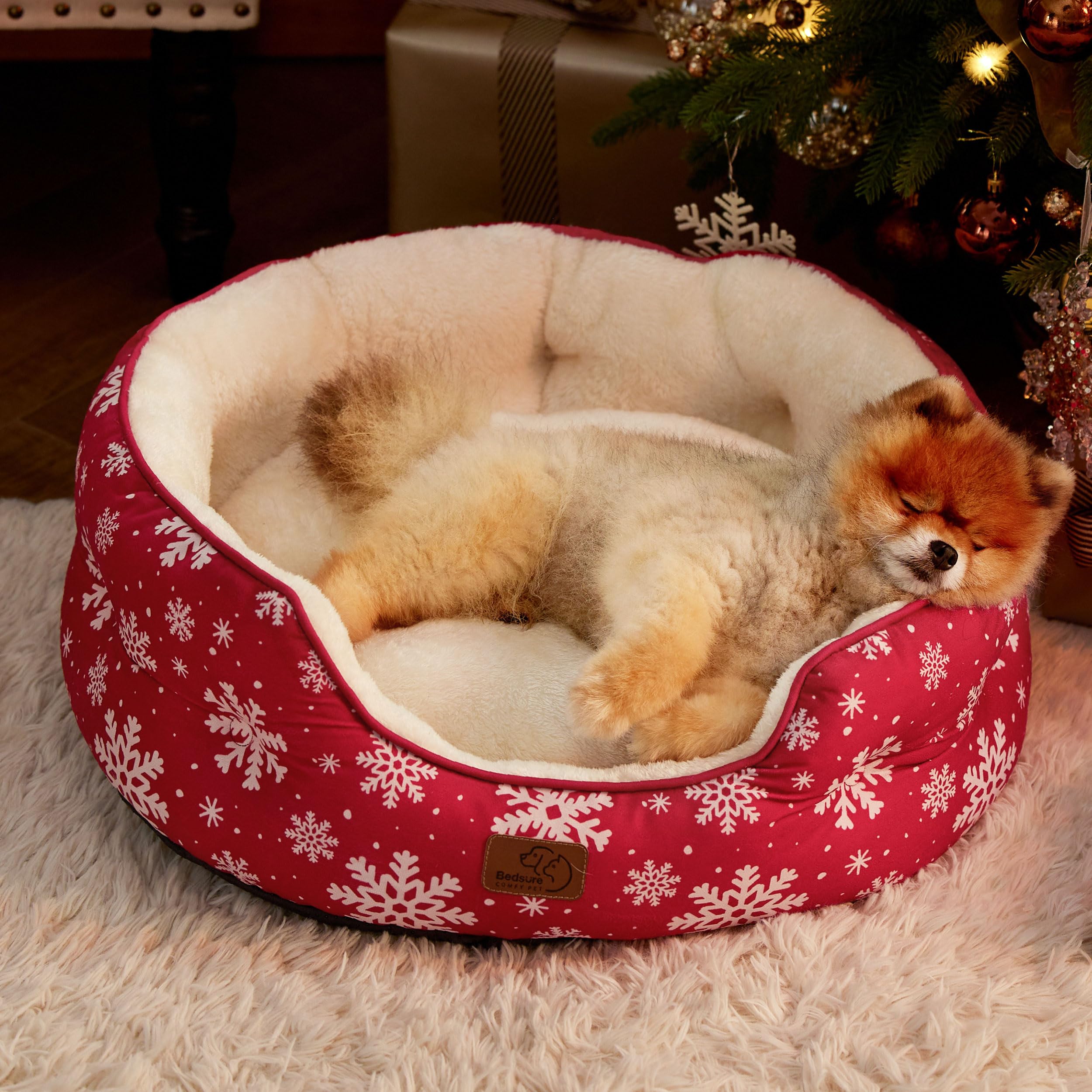 Bedsure Dog Beds For Small Dogs - Round Cat Beds For Indoor Cats, Washable Pet Bed For Puppy And Kitten With Slip-Resistant Bottom, 25 Inches, Terracotta