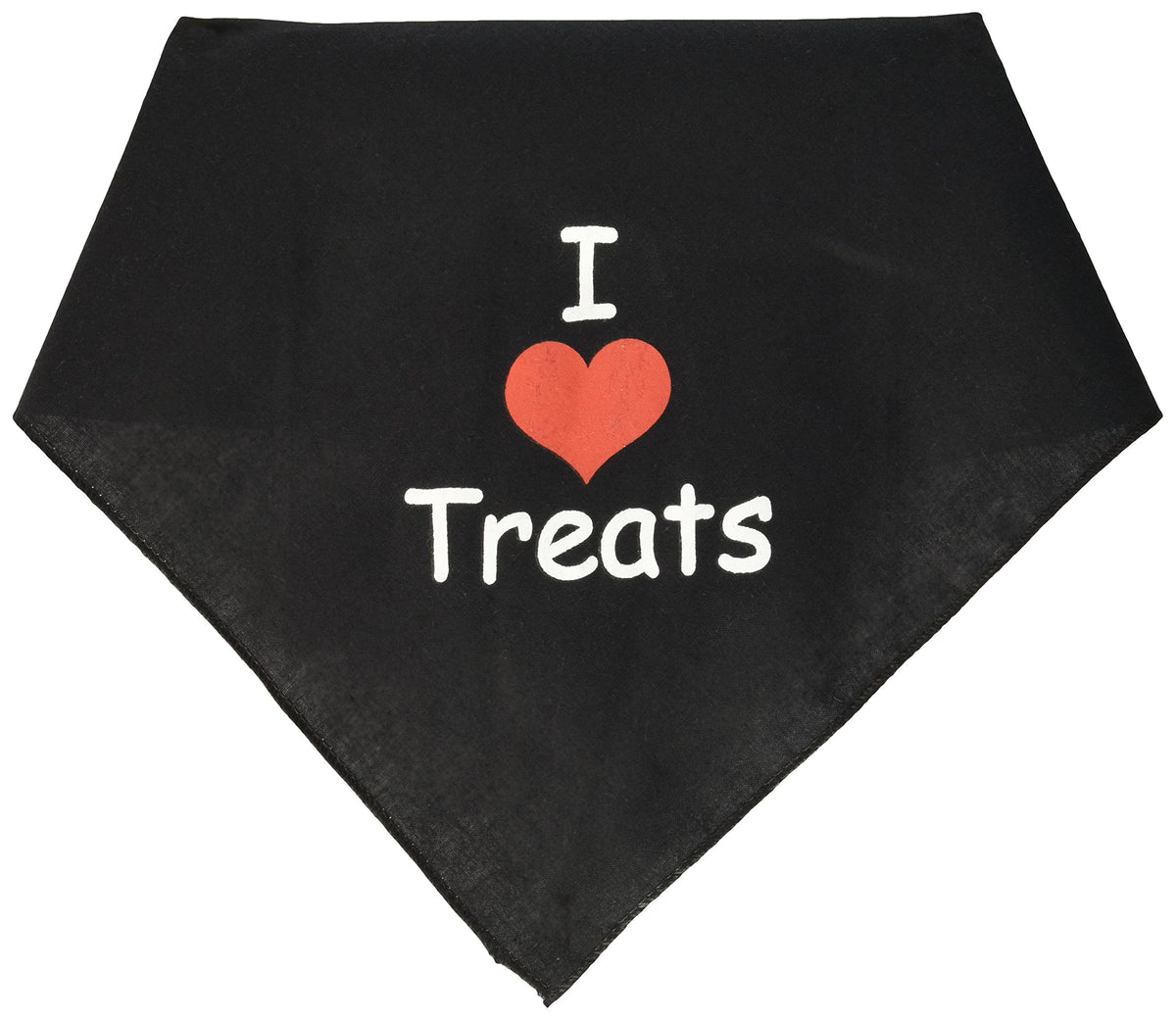 Mirage Pet Products I Heart Treats Screen Print Bandana for Pets, Large, Black