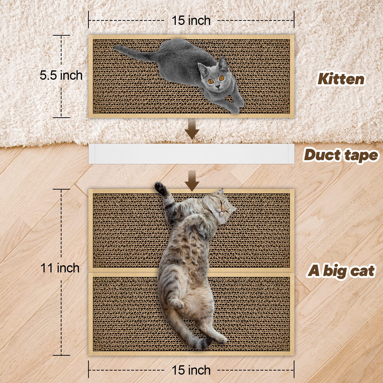 Happyfreesx Splicing Cat Scratch Pad: Cat Scratchers For Indoor Kitten, Cat Scratching Pad, Cat Scratcher Cardboard, Cat Scratching Pad, Premium Scratch From Cats, Double-Sided Design