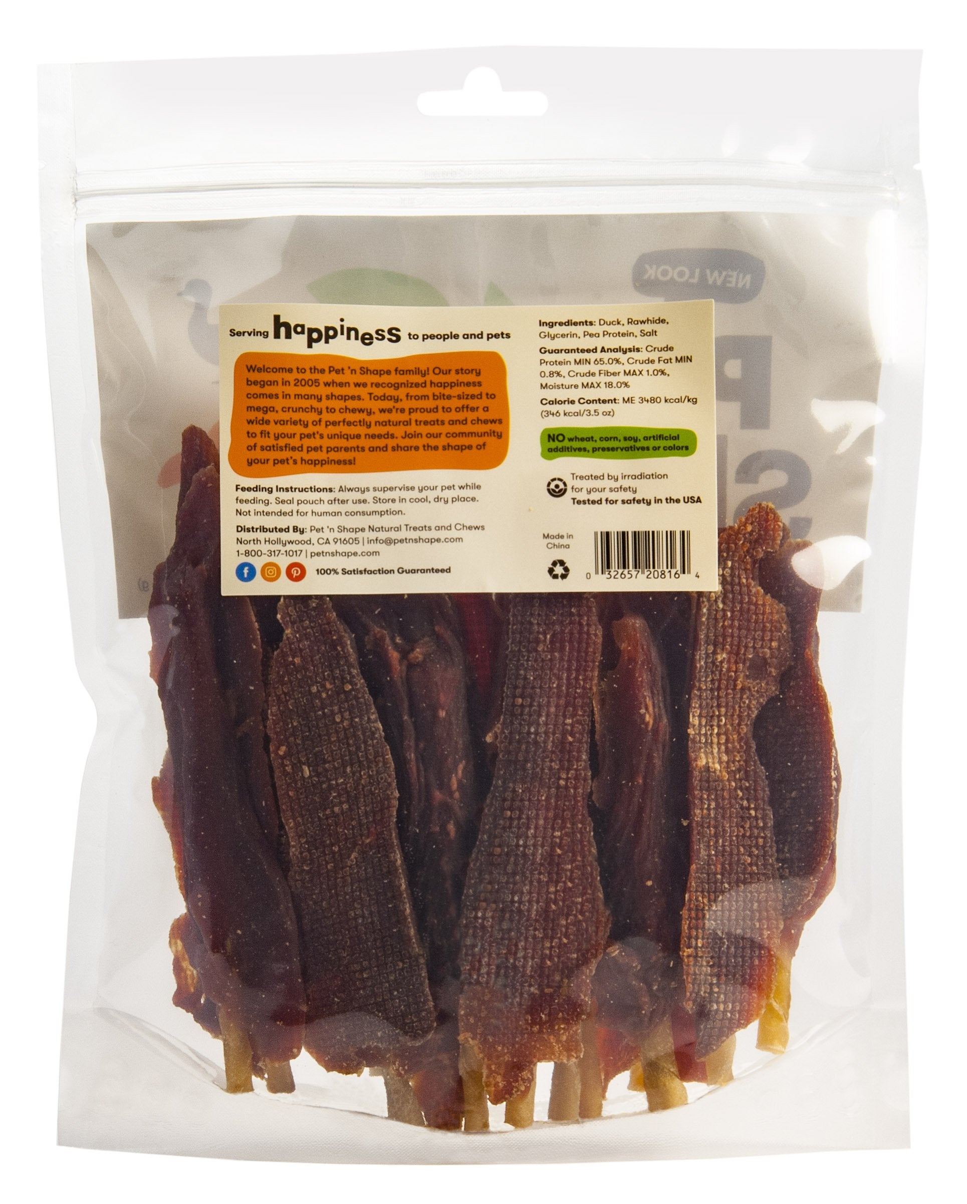 Pet n Shape Chik n Skewers - Duck Wrapped Rawhide Chew Dog Treats - 1 Pound