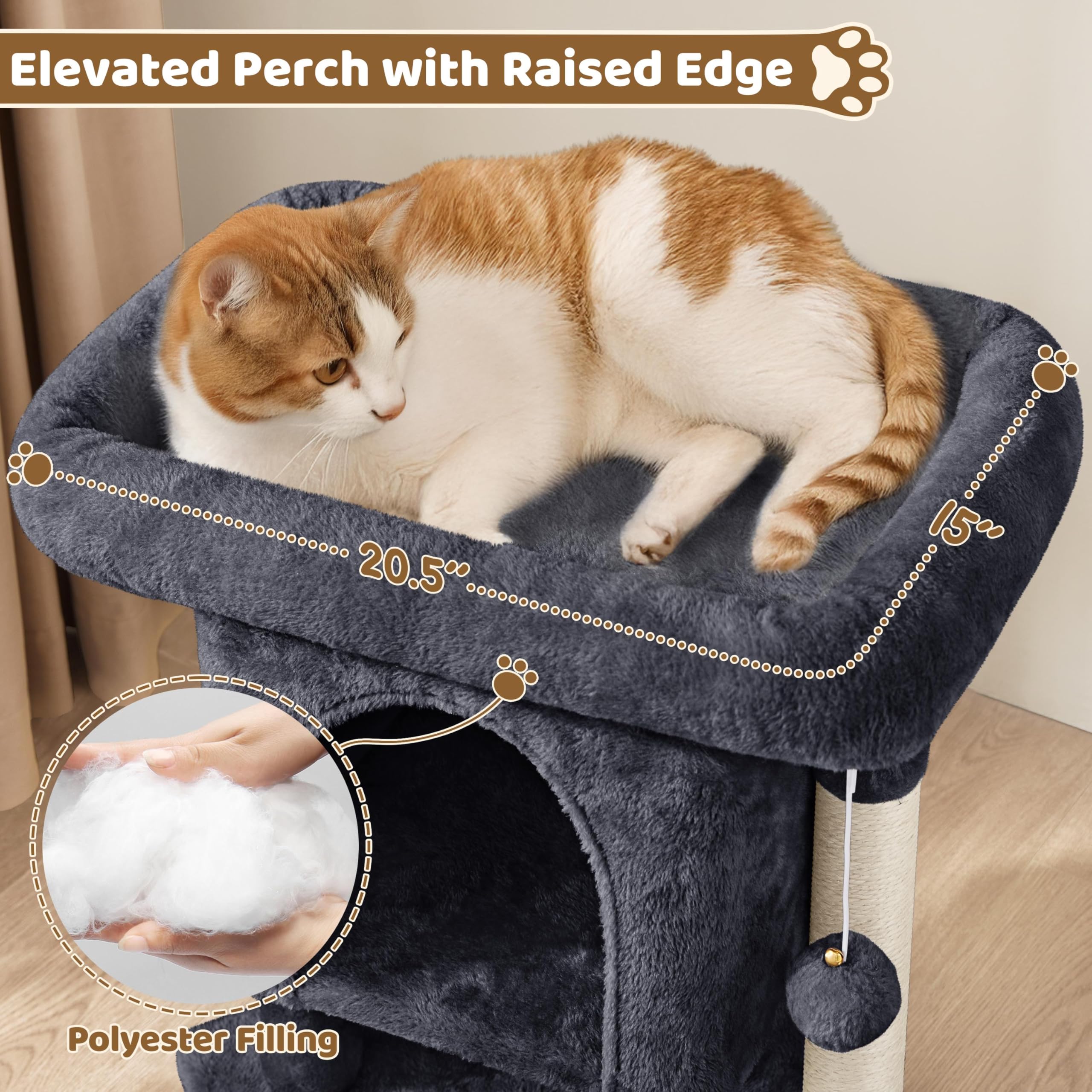 Yaheetech 23.5In Cat Tree Tower, Cat Condo With Sisal-Covered Scratching Posts, Cat House Activity Center Furniture For Kittens, Cats And Pets - Black, 16X16X23.5