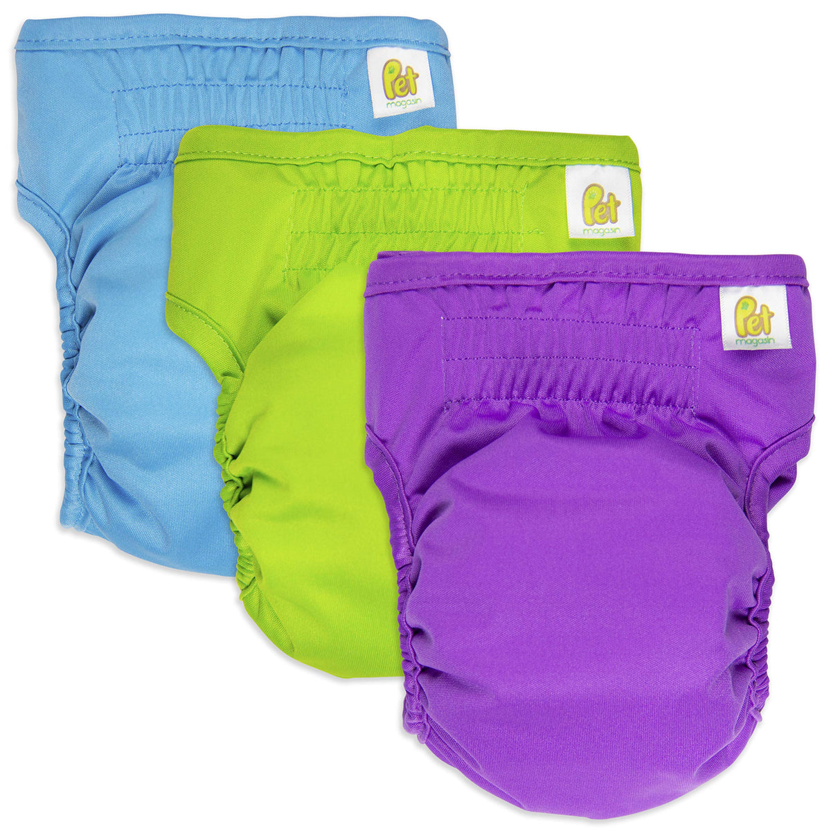 Pet Magasin Reusable Washable Dog Diapers (Pack Of 3), Highly Absorbent With Strong & Flexible Closure (Solid, Small (10   -15  