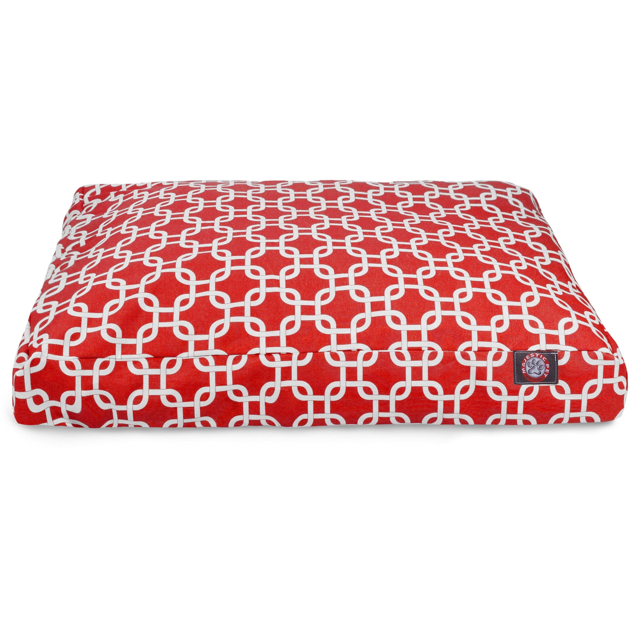 Red Links Medium Rectangle Indoor Outdoor Pet Dog Bed With Removable Washable Cover By Majestic Pet Products