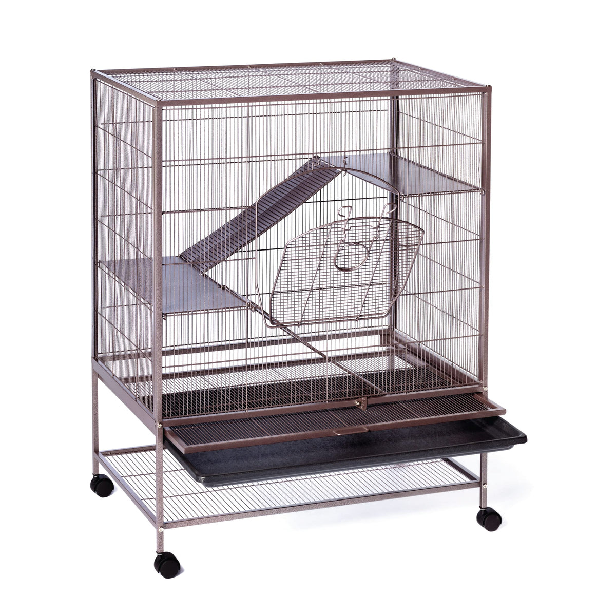 Prevue Pet Products Rat, Chinchilla, Baby Ferret Cage, Metal Home Crate For Small Animal Critters, Chew-Proof House With Caster Wheels, Earthtone Dusted Rose Hammertone Finish 31 Inches X 20.5 Inches X 40 Inches