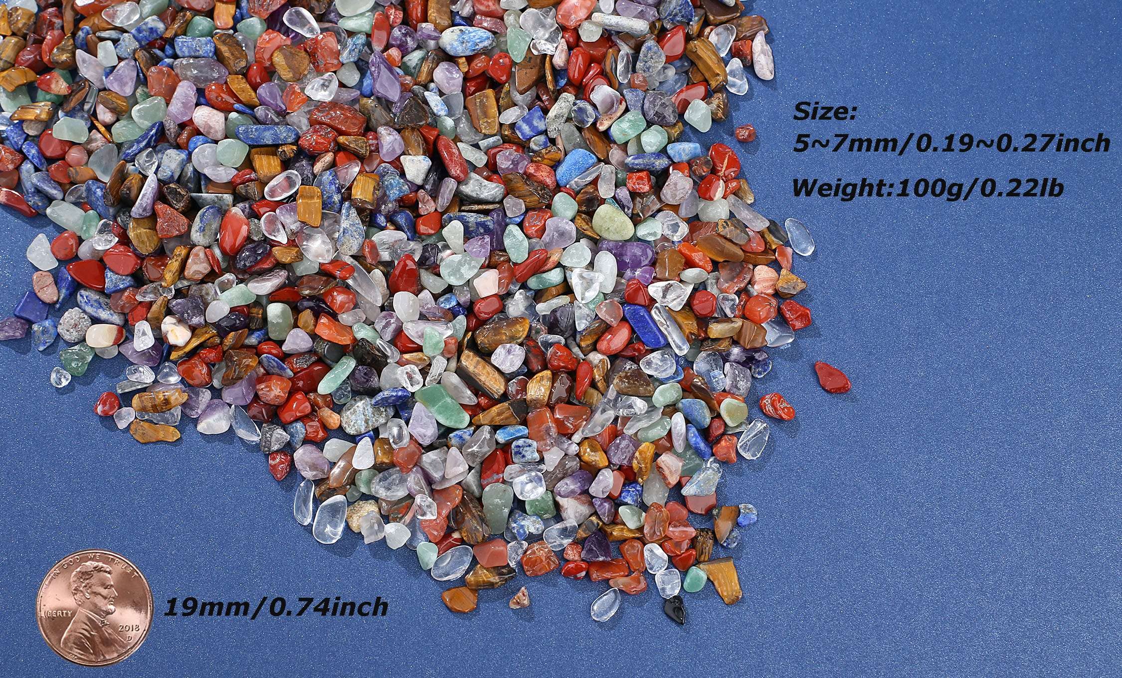 LAIDANLA Decorative Tumbled Gravel Chakra Colorful Crystals Chip Polished Bulk Natural Gem Aquarium Gravel Rocks Pebbles Fish Ta