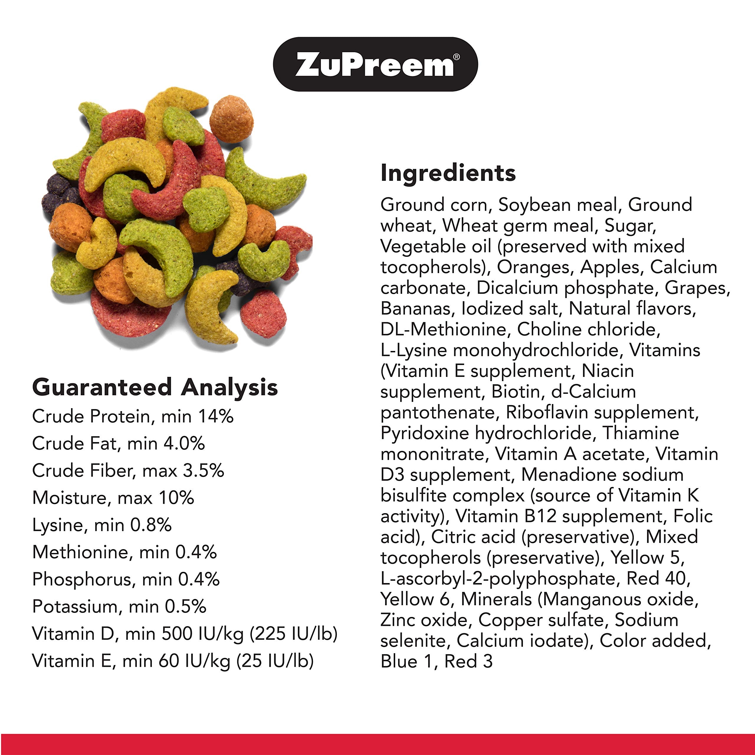 ZuPreem FruitBlend Flavor Pellets Bird Food for Large Birds, 3.5 lb (2-Pack) - Daily Blend Made in USA for Amazons, Macaws, Cock