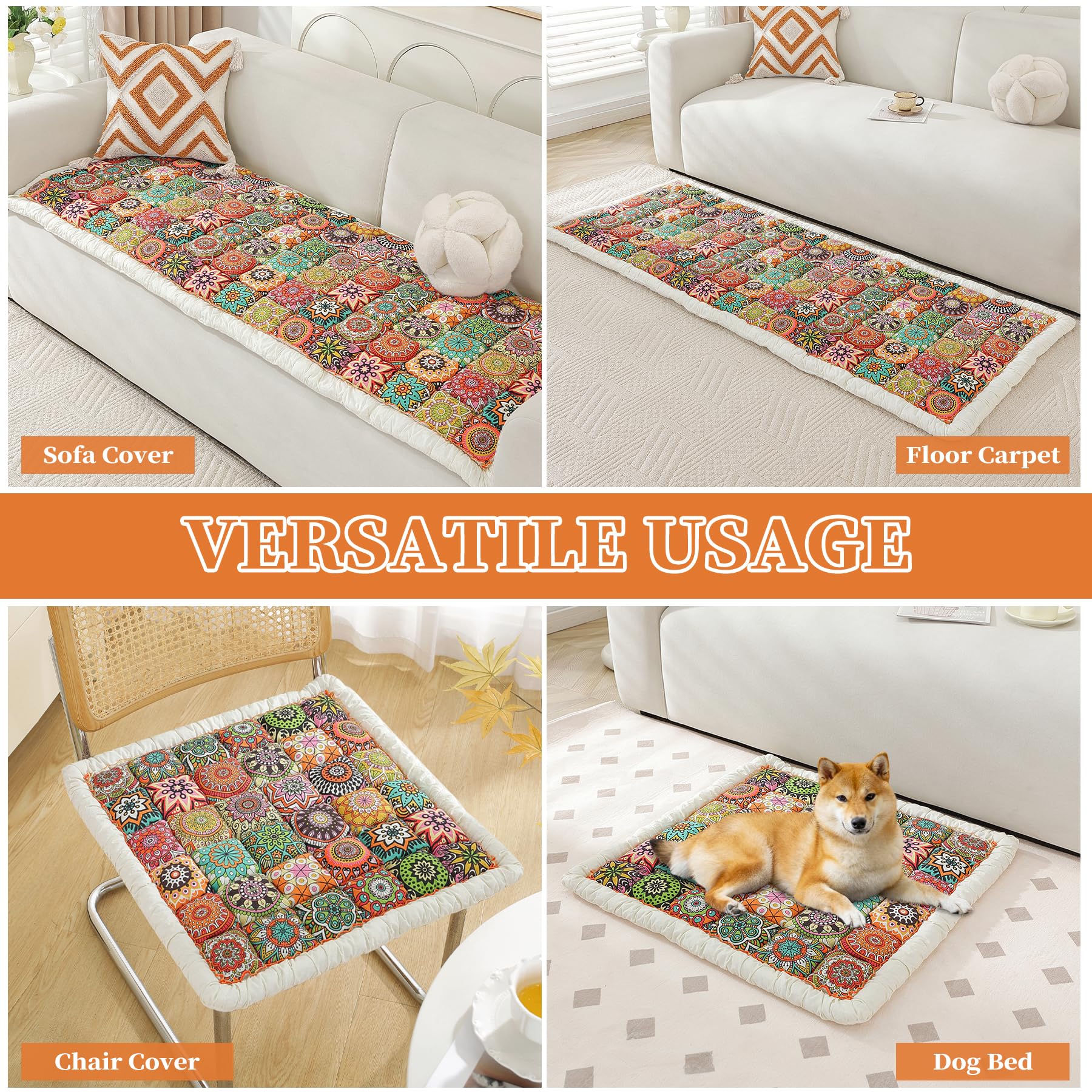 Ostepdecor Cotton Couch Cover, Non Slip Sofa Covers Washable, Dog Couch Covers For Sofa, Couch Protector For Dogs Soft Fuzzy Dog