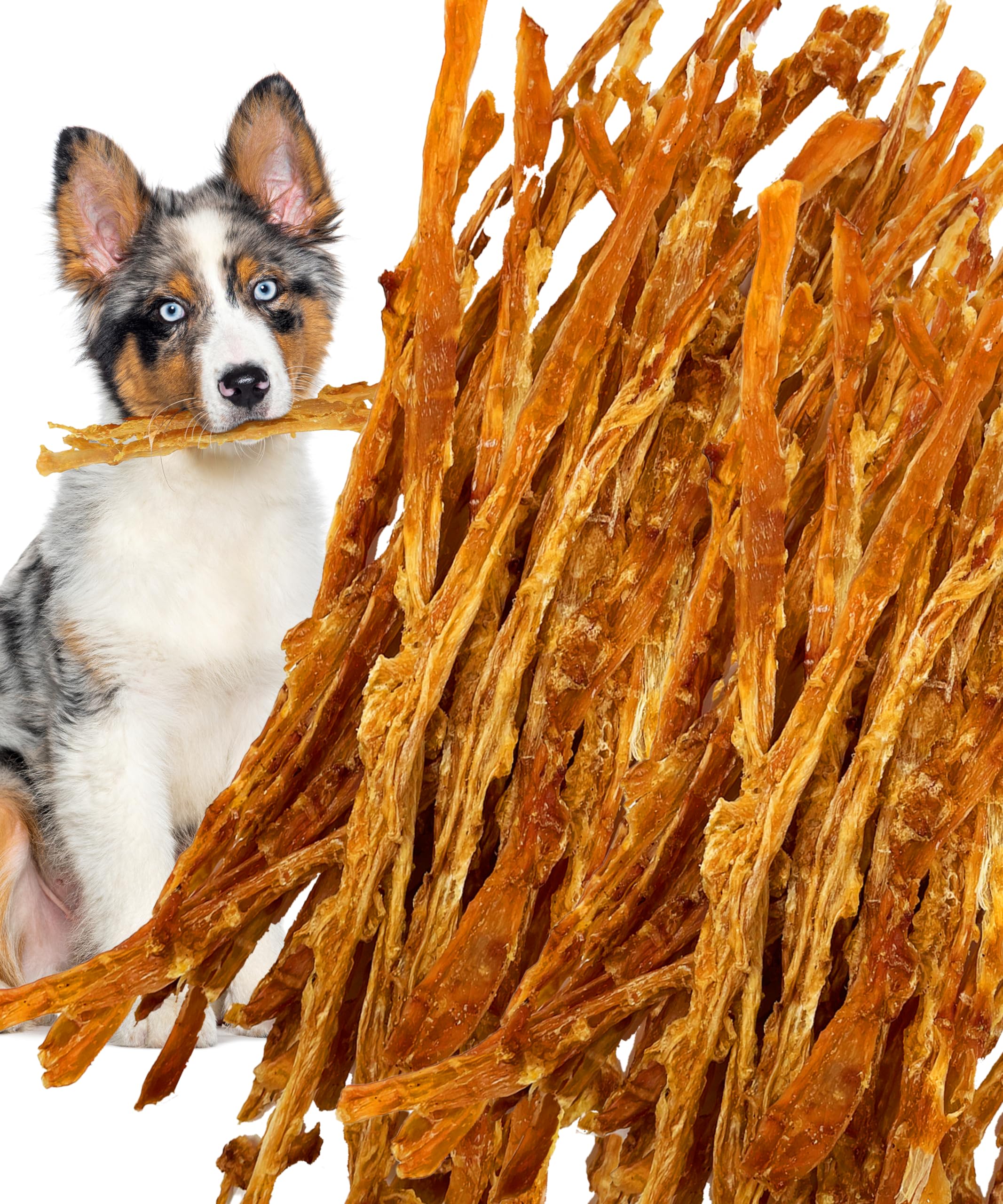 Lively Tails Turkey Tendon Strips Made in USA with 100% Turkey and No Glycerin, Healthy Jerky Dog Treats for Medium and Small Do