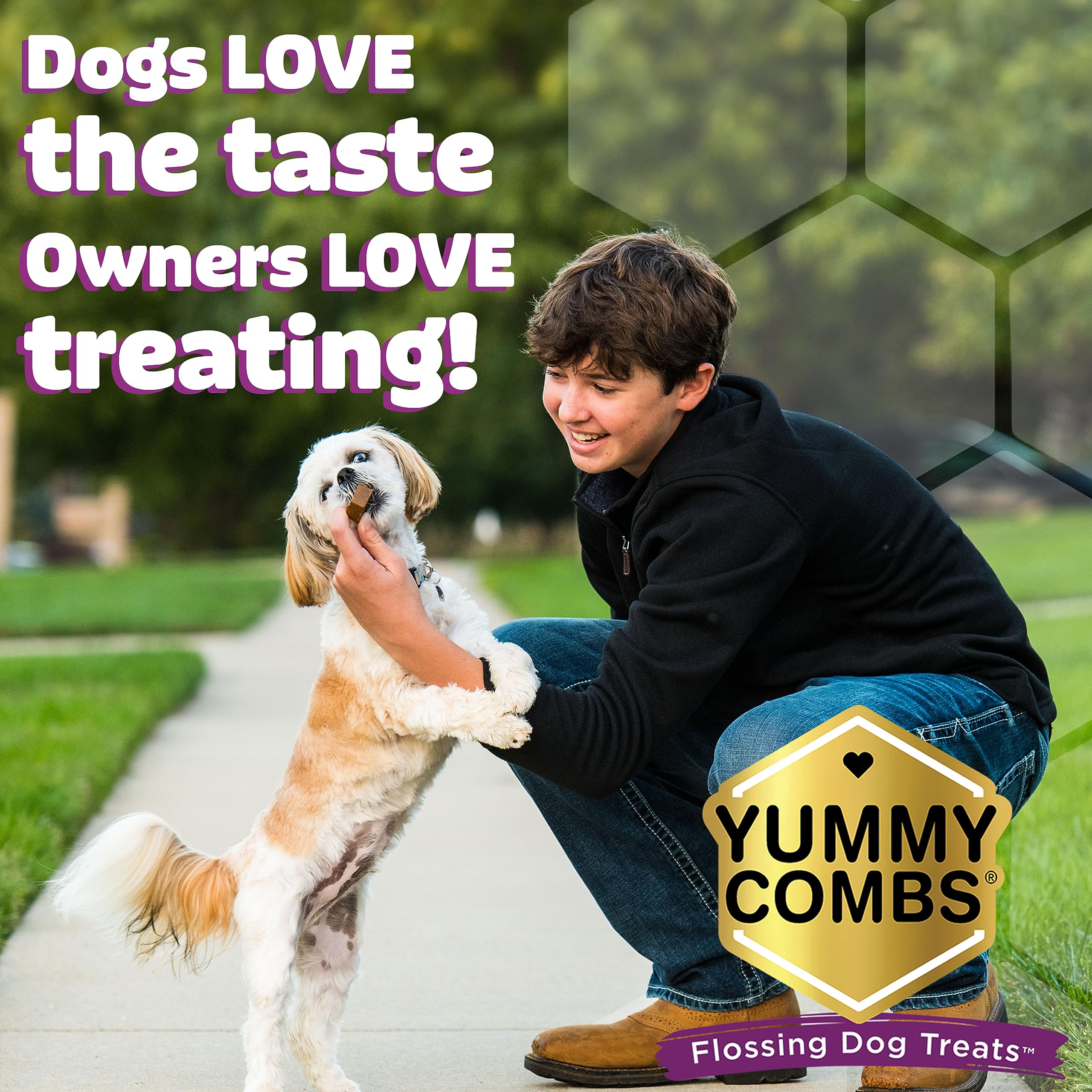 Yummy Combs - Dog Dental Treats | Removes Tartar - Vet VOHC Approved | A Yummy Treat for Teeth Cleaning - Chicken Protein | for